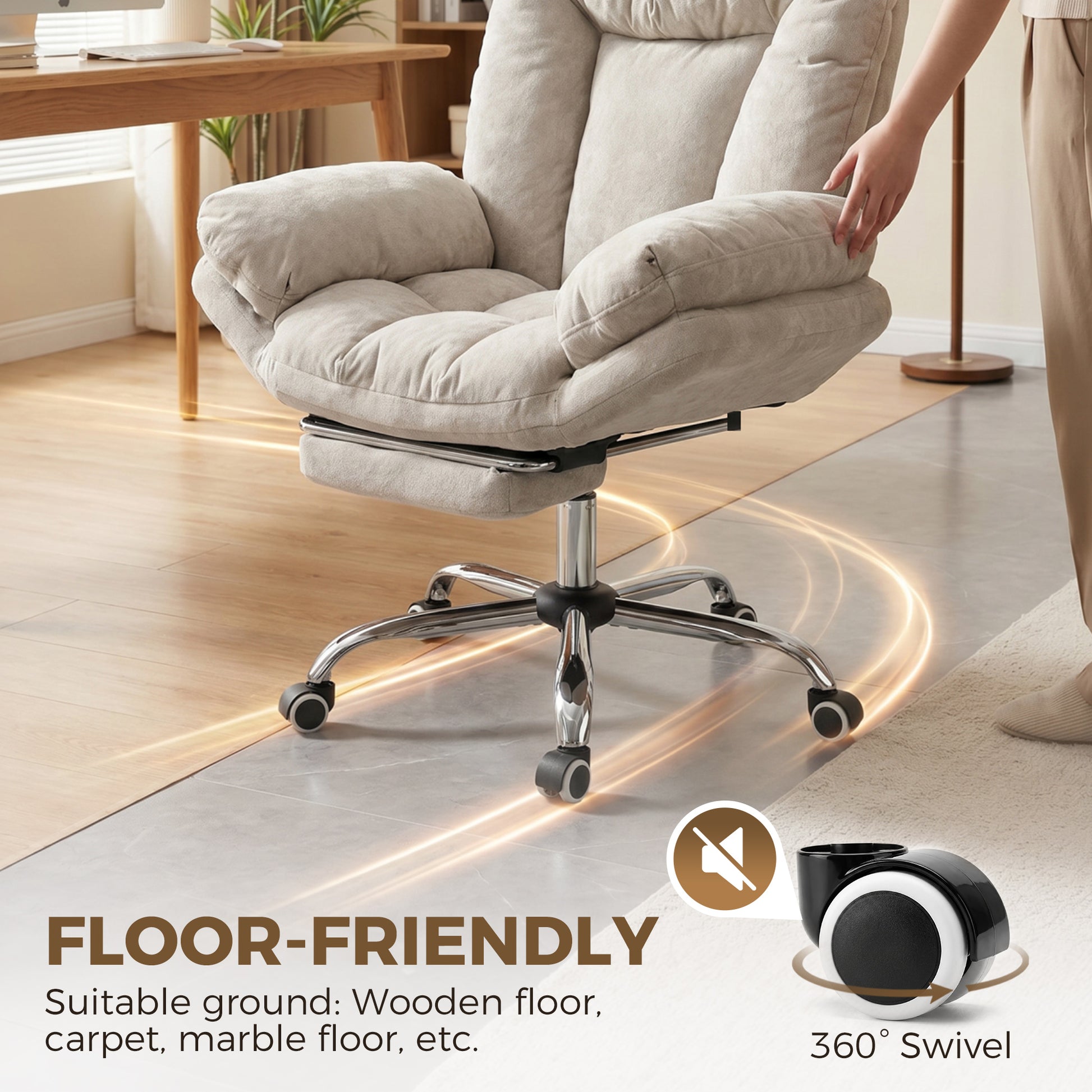 Criss Cross Office Chair - Light Grey Reclining with Footrest-Office Products > Office Furniture > Office Chairs > Task Chairs-DECOROLALA