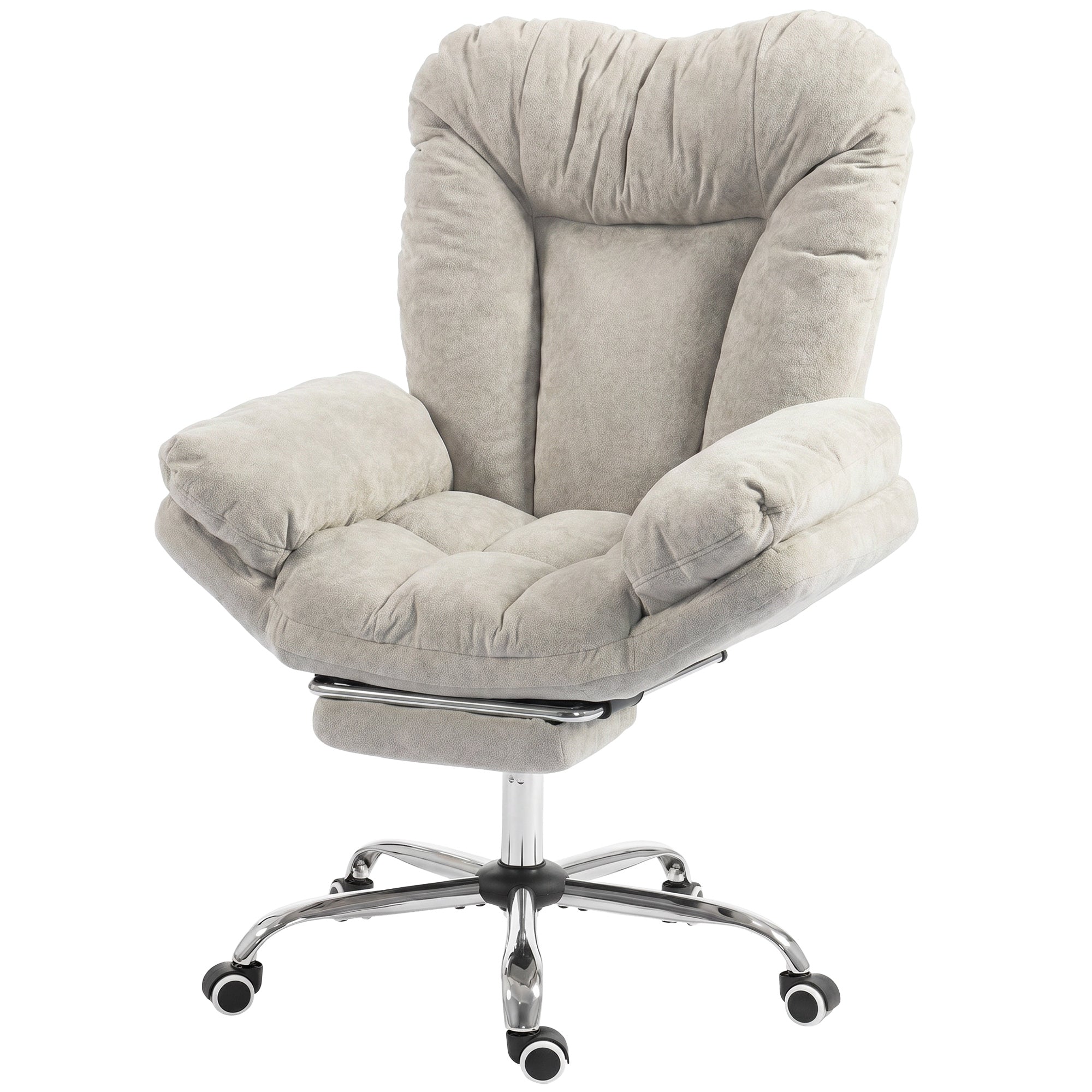Criss Cross Office Chair - Light Grey Reclining with Footrest-Office Products > Office Furniture > Office Chairs > Task Chairs-DECOROLALA