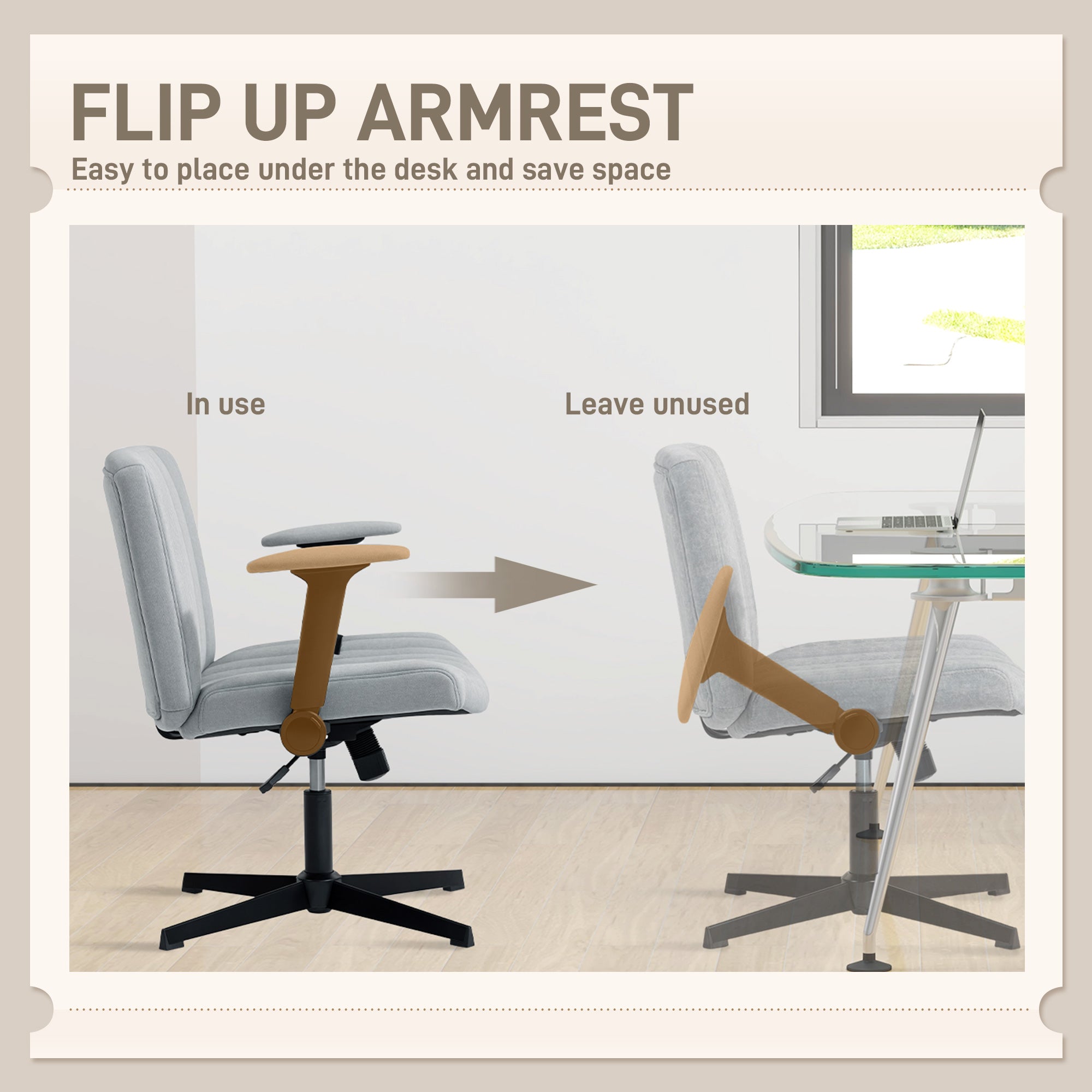 Criss Cross Office Chair - Wide Velvet Grey Armless Swivel-Office Products > Office Furniture > Office Chairs > Task Chairs-DECOROLALA