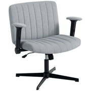 Criss Cross Office Chair - Wide Velvet Grey Armless Swivel-Office Products > Office Furniture > Office Chairs > Task Chairs-DECOROLALA