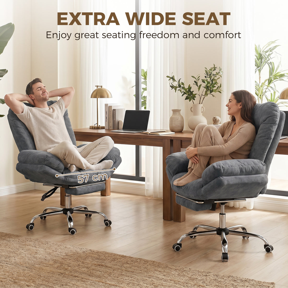 Criss Cross Office Chair with Footrest - Dark Grey-Office Products > Office Furniture > Office Chairs > Task Chairs-DECOROLALA