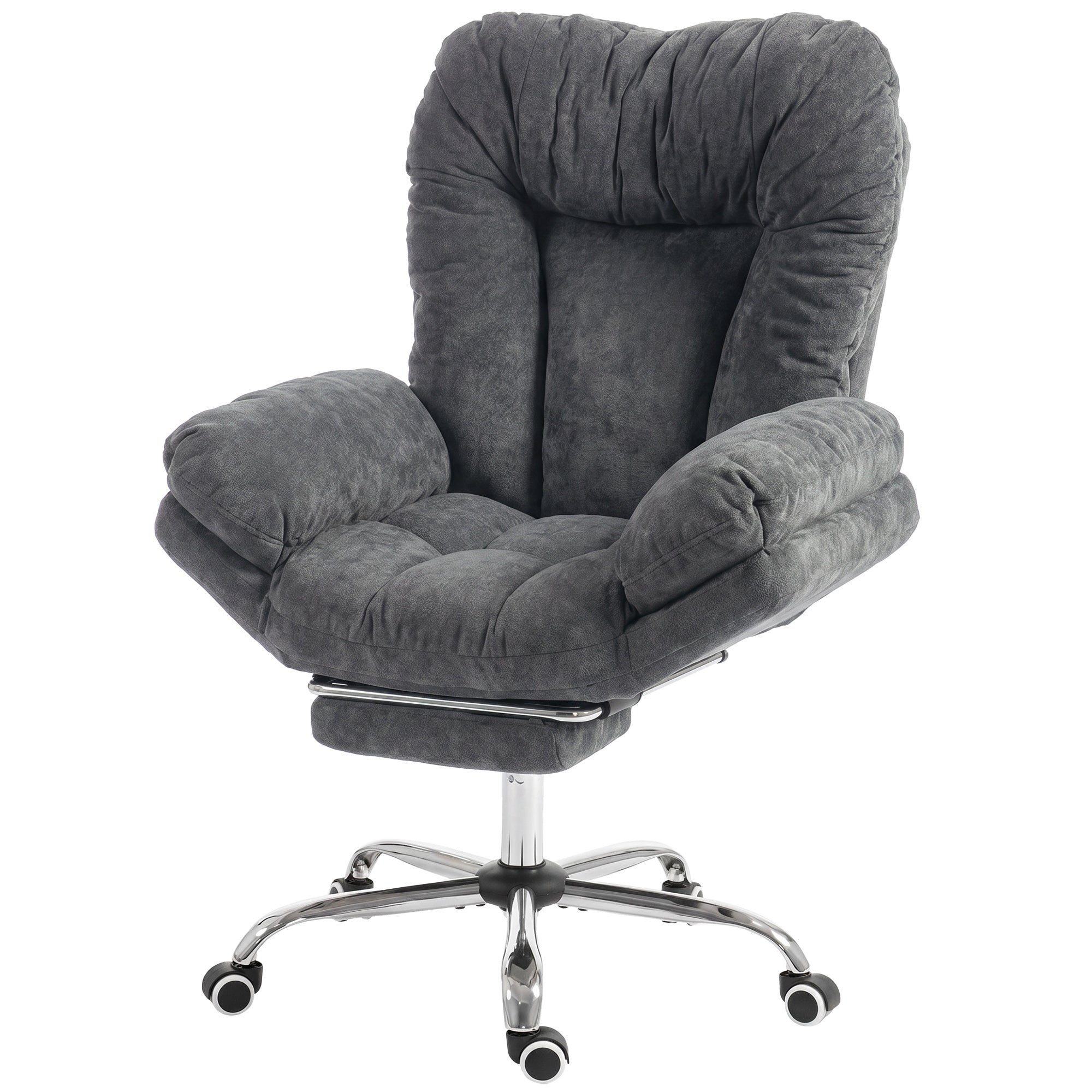 Criss Cross Office Chair with Footrest - Dark Grey-Office Products > Office Furniture > Office Chairs > Task Chairs-DECOROLALA