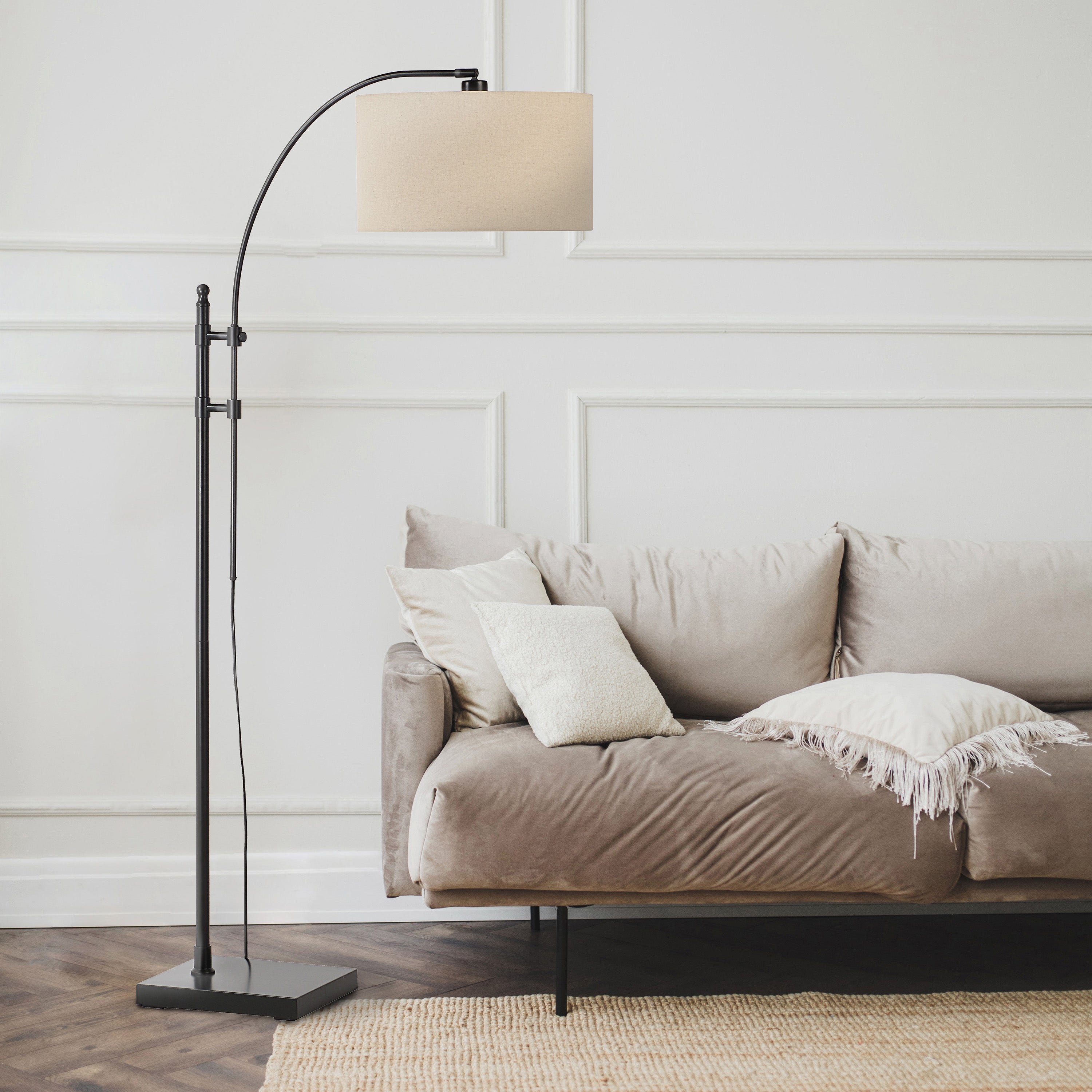 Crystal 66.5" Height Floor Lamp, Black-Floor Lamp-DECOROLALA