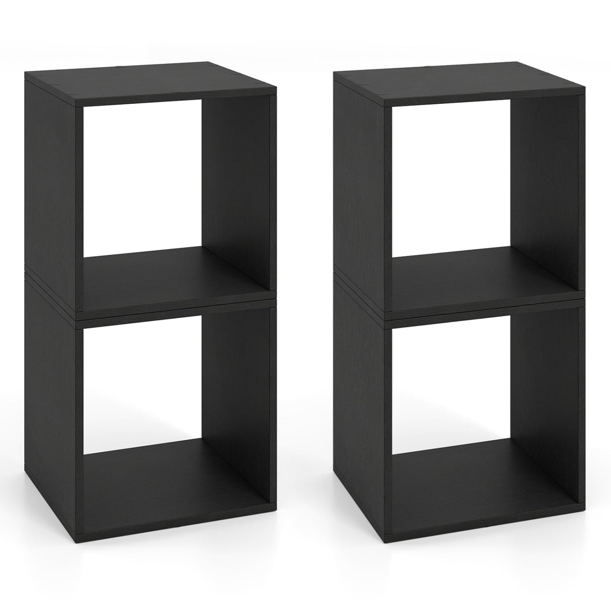Cube Storage Organizer Set of 2 for Living Room Bedroom Study-Black-Bookcases-DECOROLALA