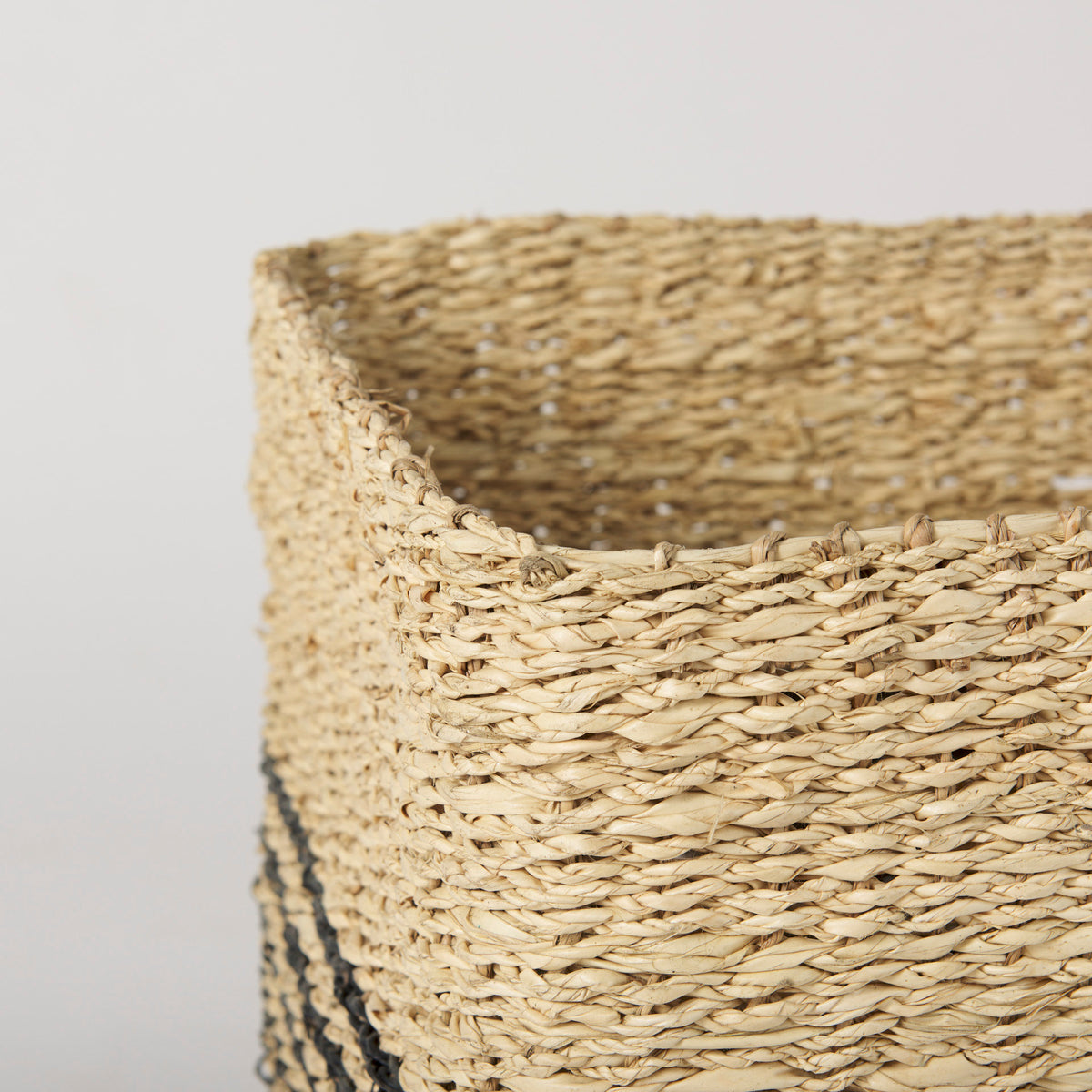 Cullen Square Seagrass Baskets - Set of 3 Grey-Decorative Baskets-DECOROLALA