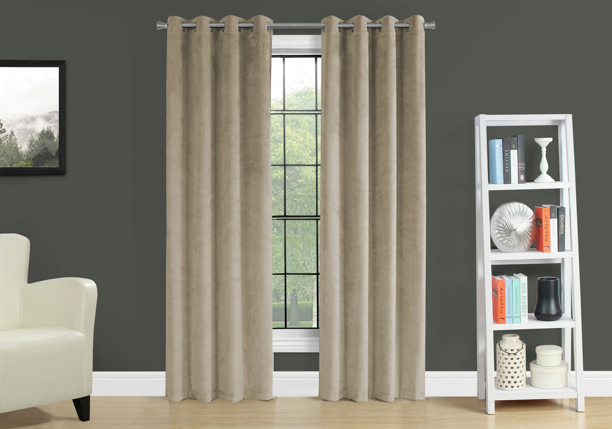 Curtain Panel - 2pcs / 52"W X 84"H Beige Room Darkening-Curtain-DECOROLALA