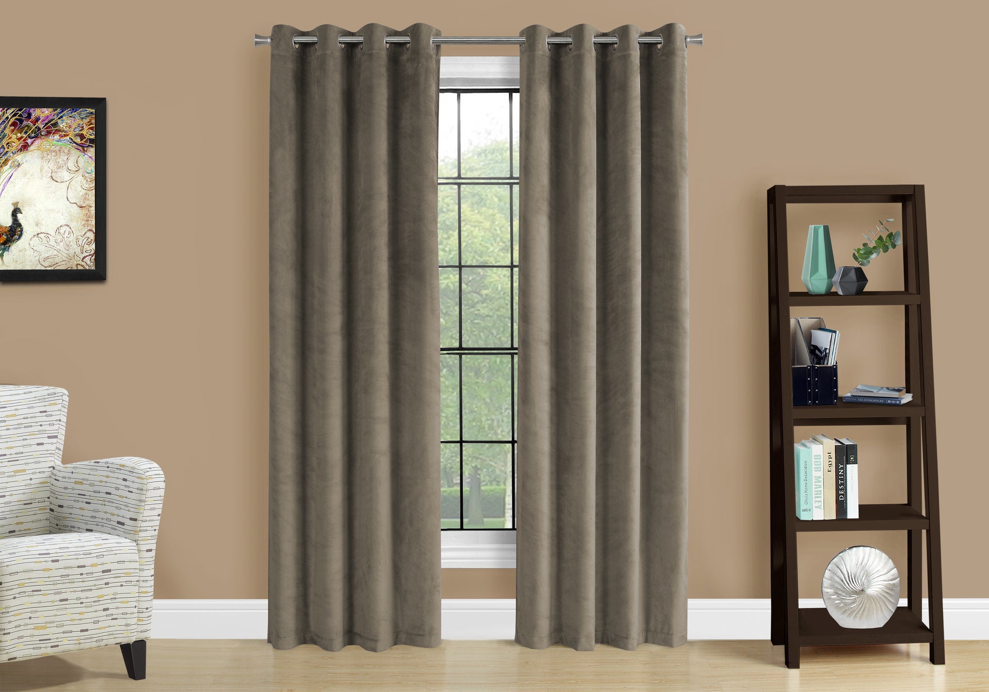 Curtain Panel - 2pcs / 52"W X 95"H Beige Room Darkening-Curtain-DECOROLALA