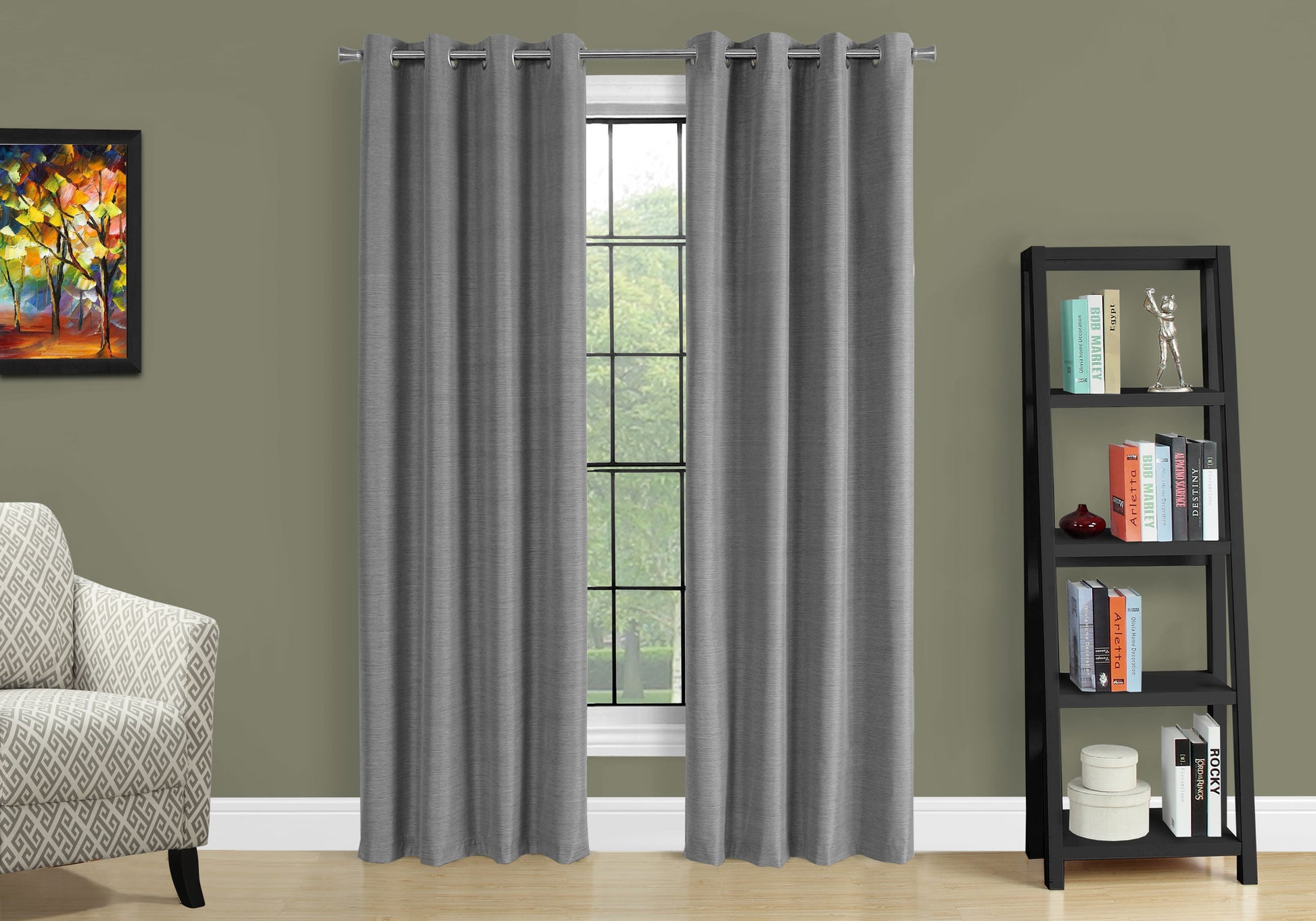 Curtain Panel - 2pcs / 52"W X 95"H Silver Solid Blackout-Curtain-DECOROLALA