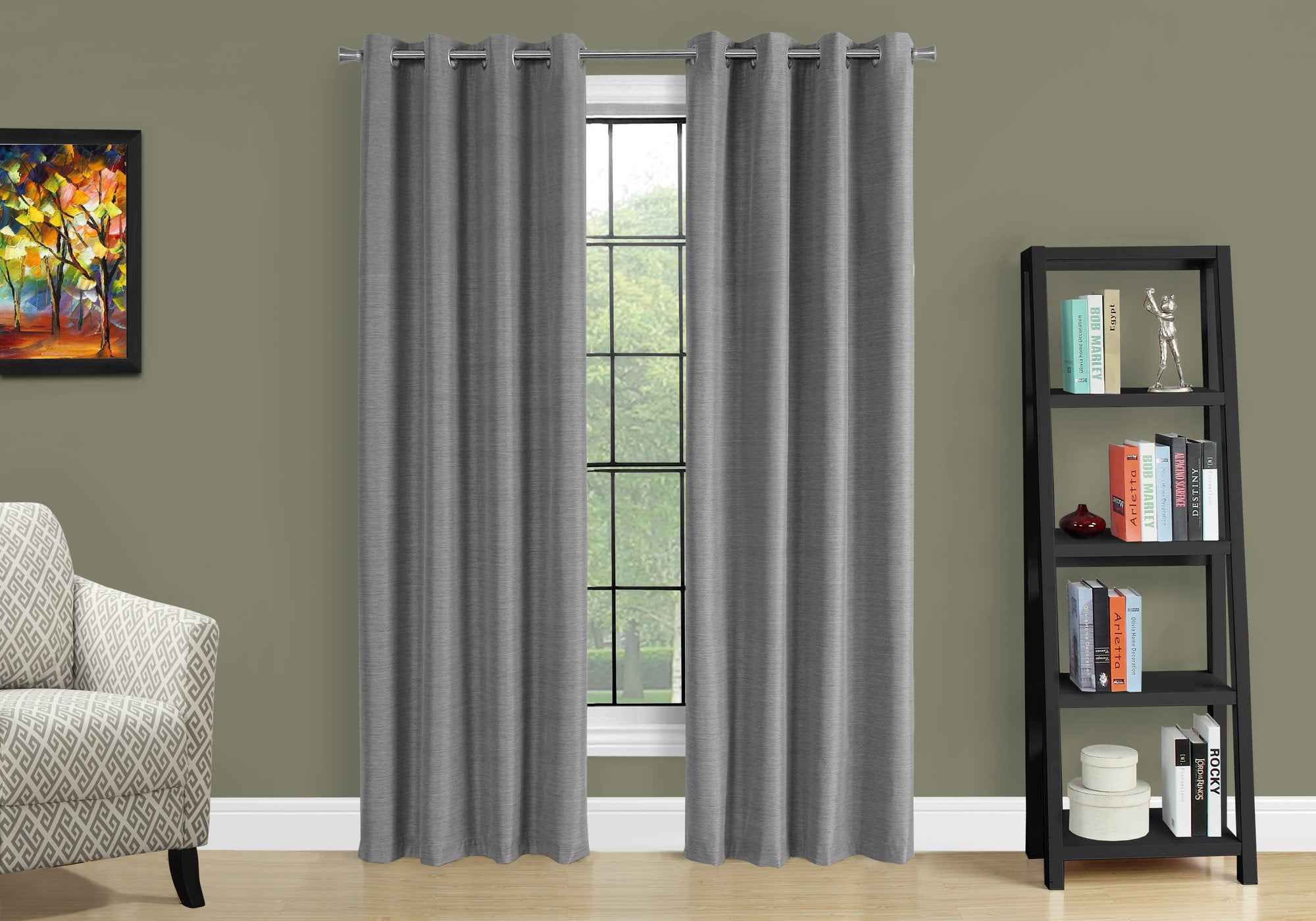 Curtain Panel - 2pcs / 52"W X 95"H Silver Solid Blackout-Curtain-DECOROLALA