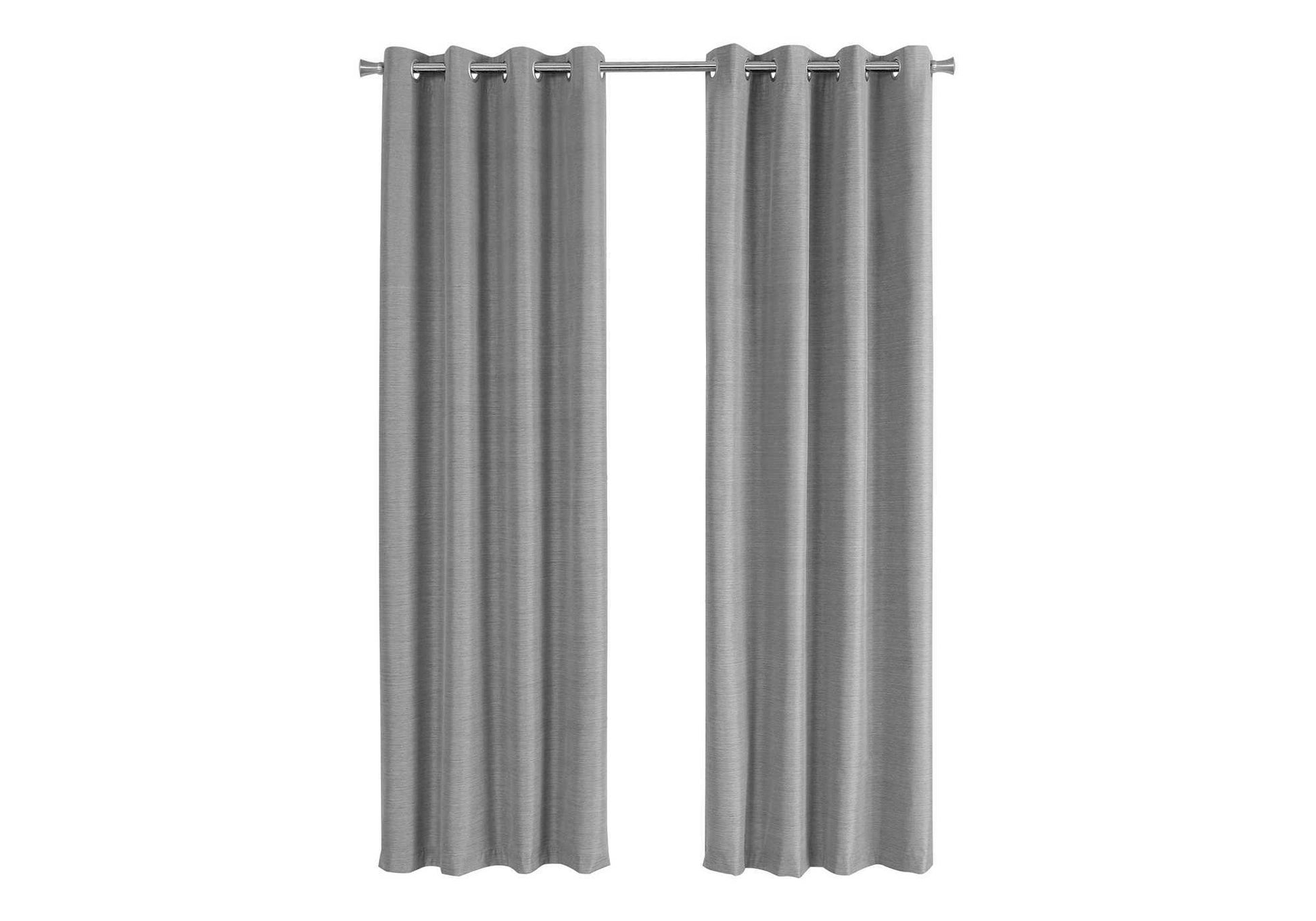 Curtain Panel - 2pcs / 52"W X 95"H Silver Solid Blackout-Curtain-DECOROLALA