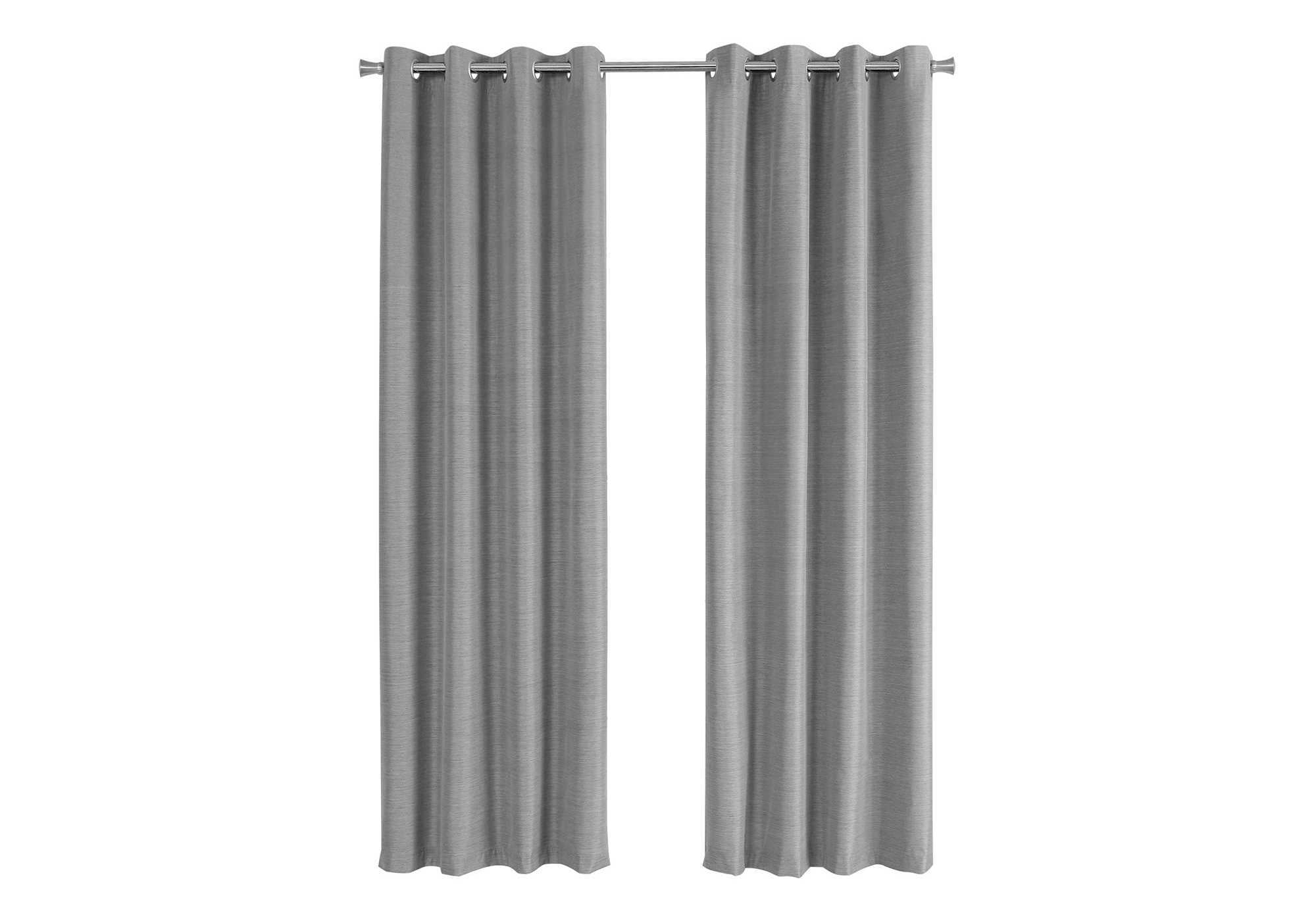 Curtain Panel - 2pcs / 52"W X 95"H Silver Solid Blackout-Curtain-DECOROLALA