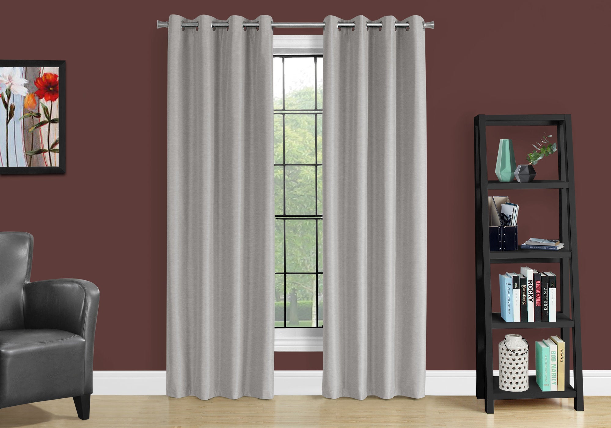 Curtain Panel - 2pcs / 52"W X 95"H Silver Solid Blackout-Curtain-DECOROLALA