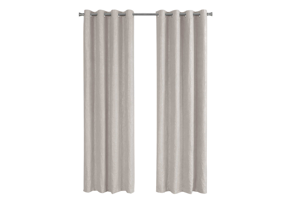 Curtain Panel - 2pcs 52"W x 84"H Ivory Room Darkening-Curtains-DECOROLALA