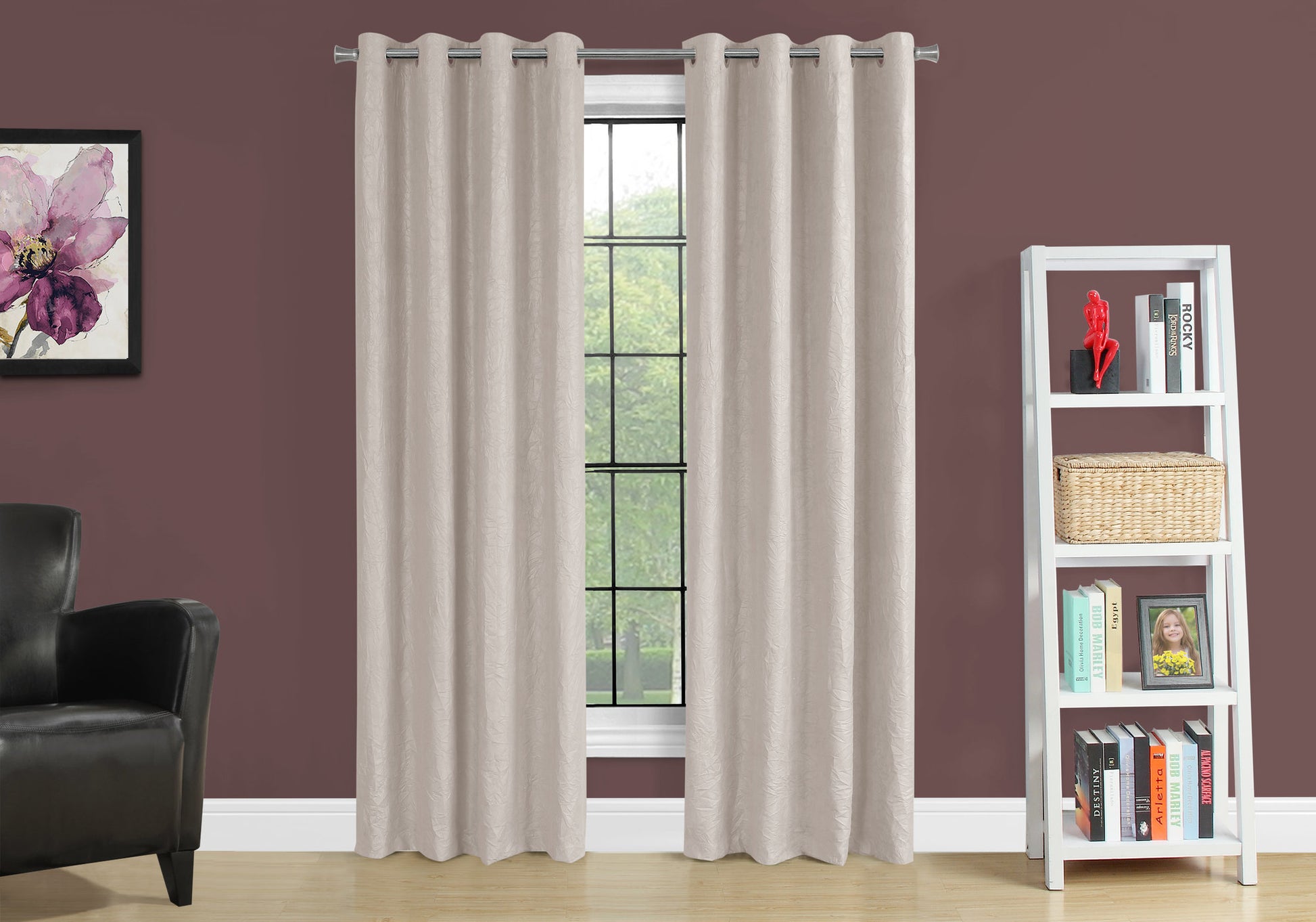 Curtain Panel Set 2pc 52"W x 95"H Ivory Room Darkening-Curtain-DECOROLALA