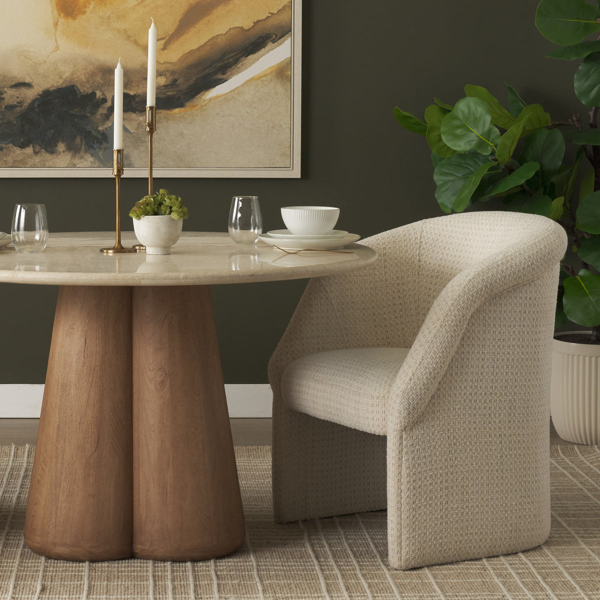 Curtis Barrel Back Dining Arm Chair-Dining Chairs-DECOROLALA