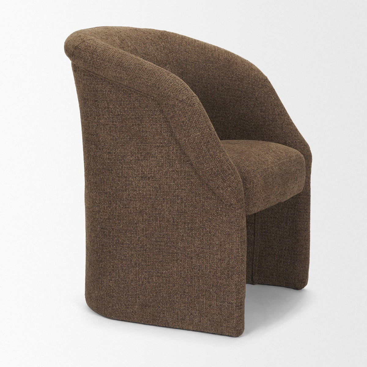 Curtis Barrel Back Dining Arm Chair | Fabric w/ Tapered Wood-Dining Chairs-DECOROLALA
