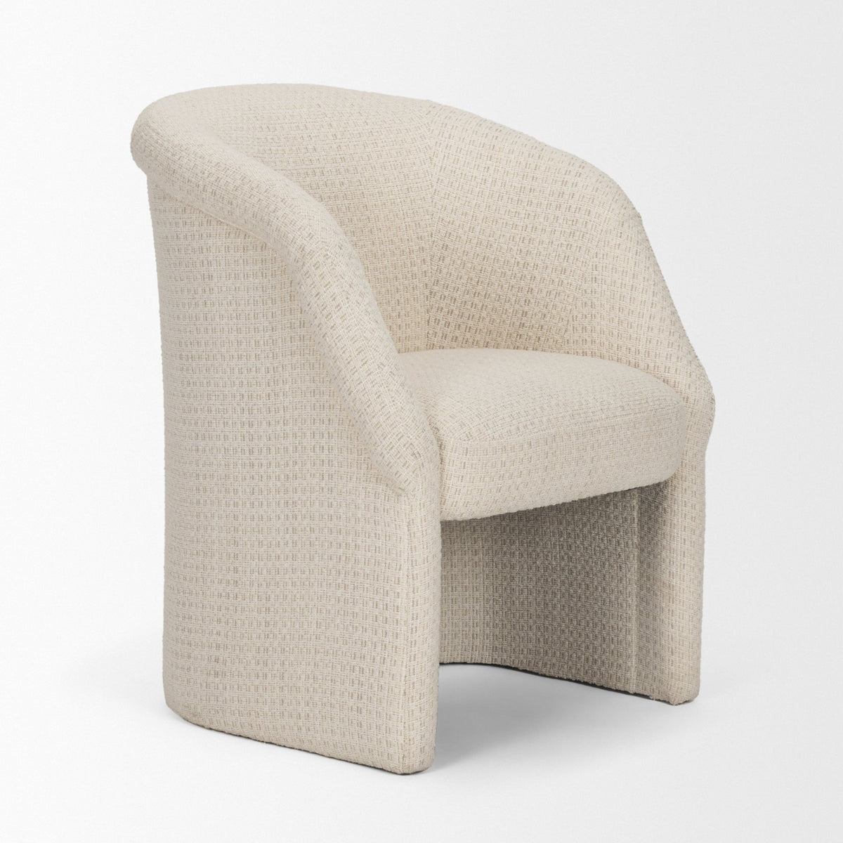 Curtis Barrel Back Dining Arm Chair | Fabric w/ Tapered Wood-Dining Chairs-DECOROLALA
