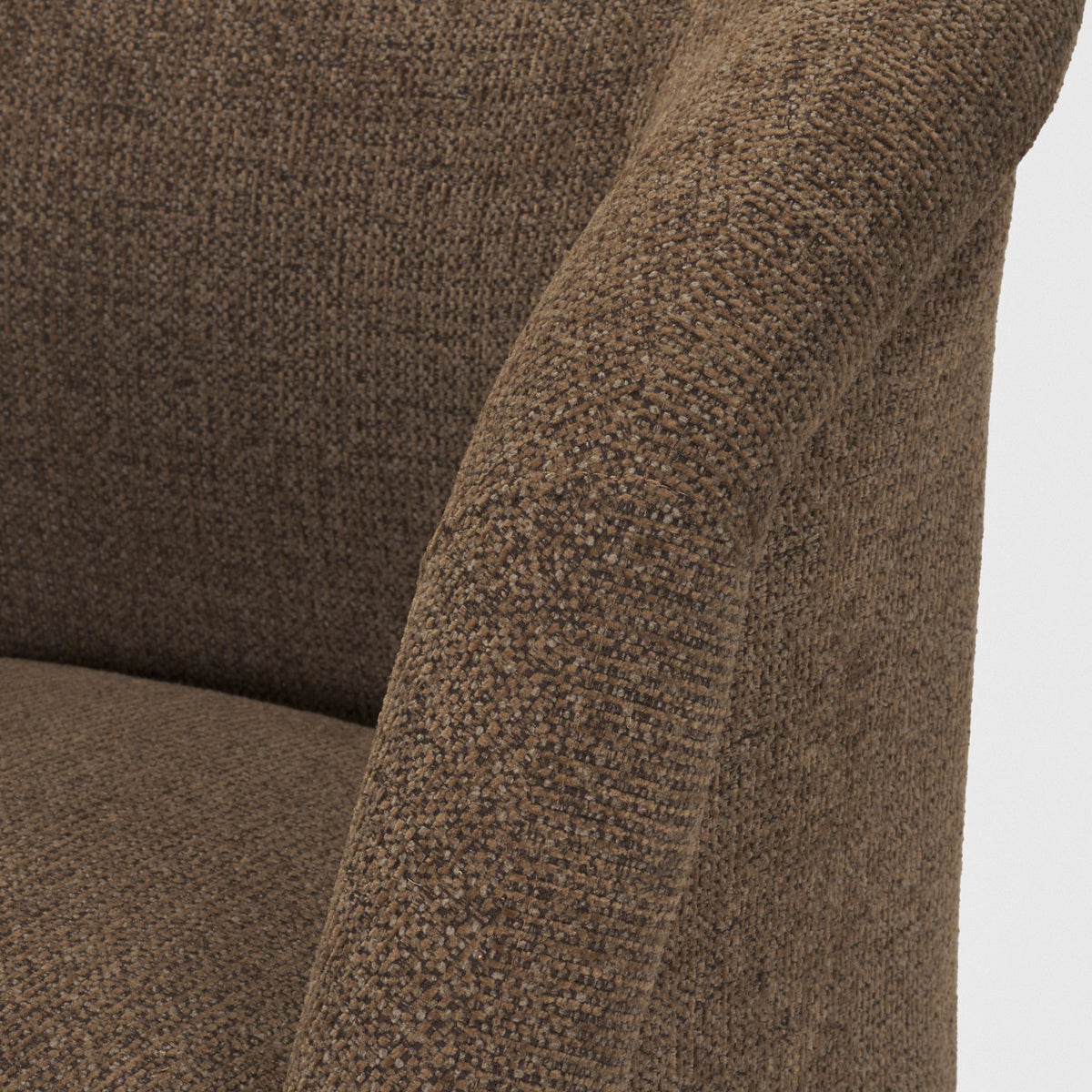 Curtis Barrel Back Dining Arm Chair | Fabric w/ Tapered Wood-Dining Chairs-DECOROLALA