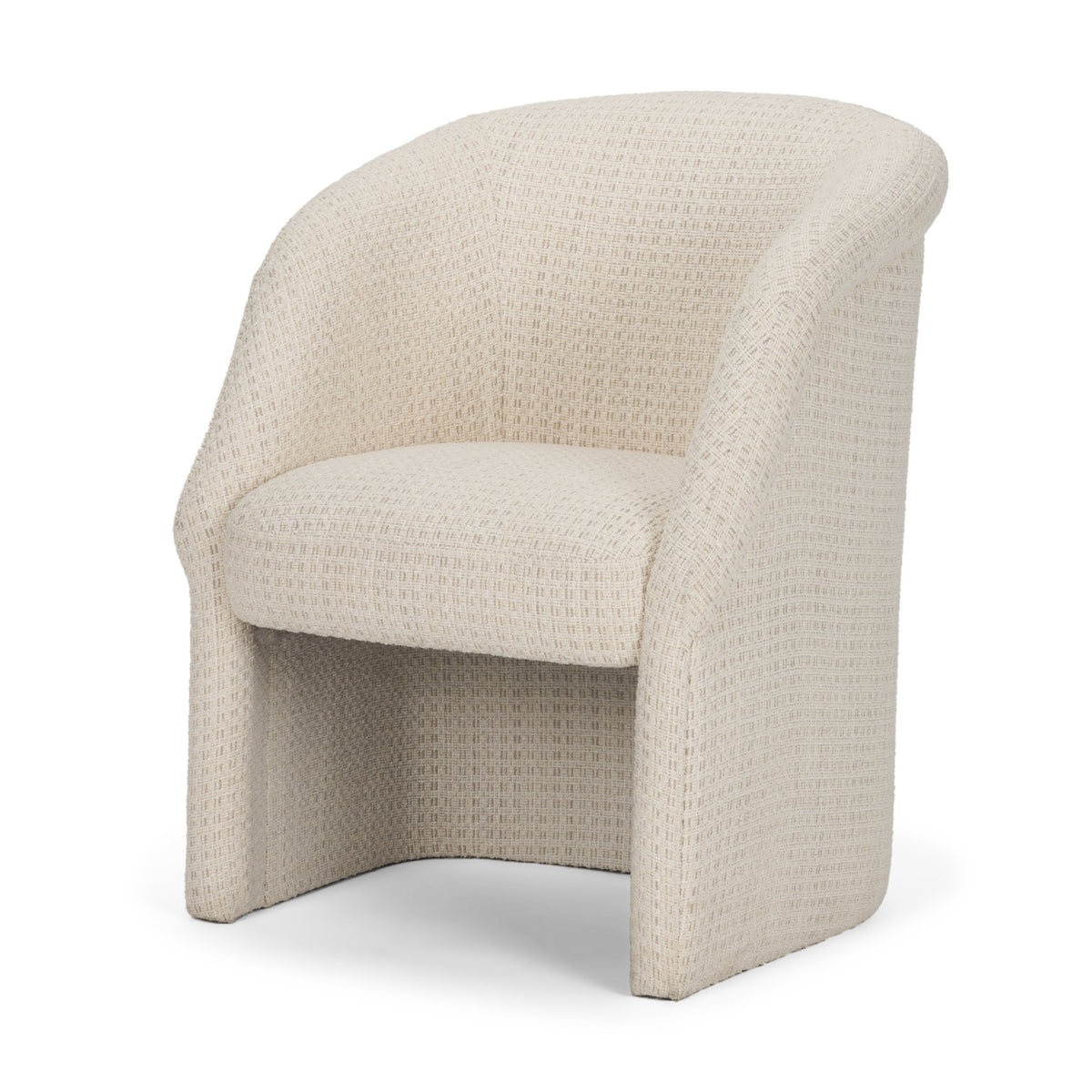 Curtis Barrel Back Dining Arm Chair | Fabric w/ Tapered Wood-Dining Chairs-DECOROLALA