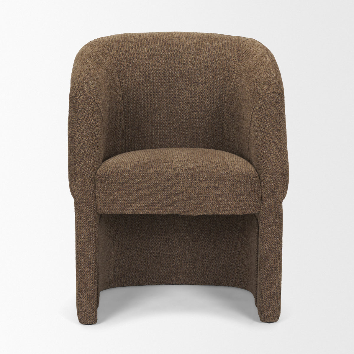 Curtis Barrel Back Dining Arm Chair | Fabric w/ Tapered Wood-Dining Chairs-DECOROLALA