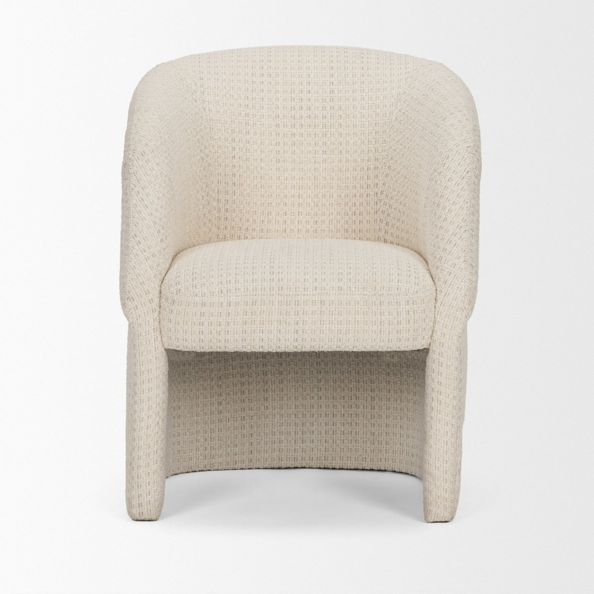 Curtis Barrel Back Dining Arm Chair | Fabric w/ Tapered Wood-Dining Chairs-DECOROLALA