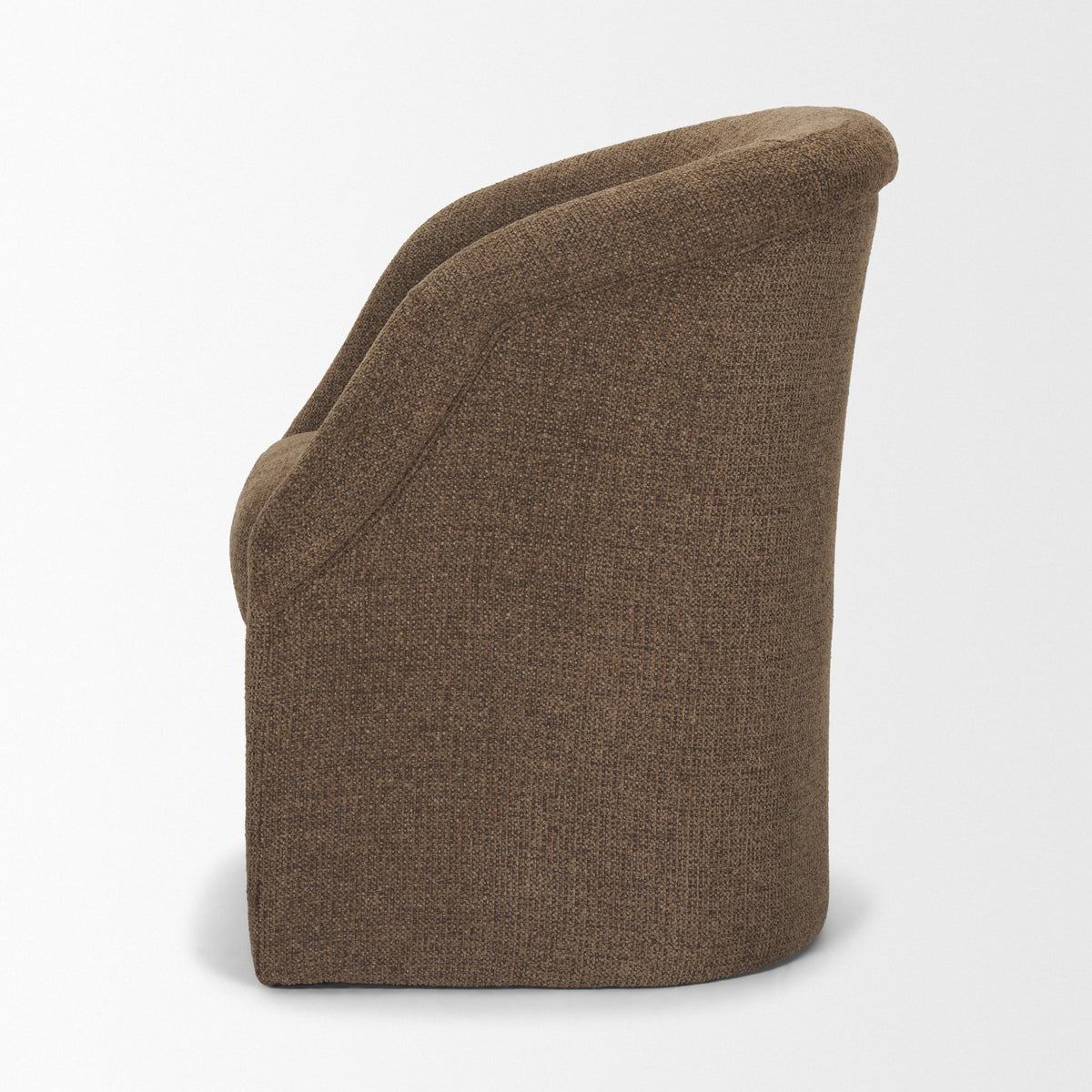 Curtis Barrel Back Dining Arm Chair | Fabric w/ Tapered Wood-Dining Chairs-DECOROLALA