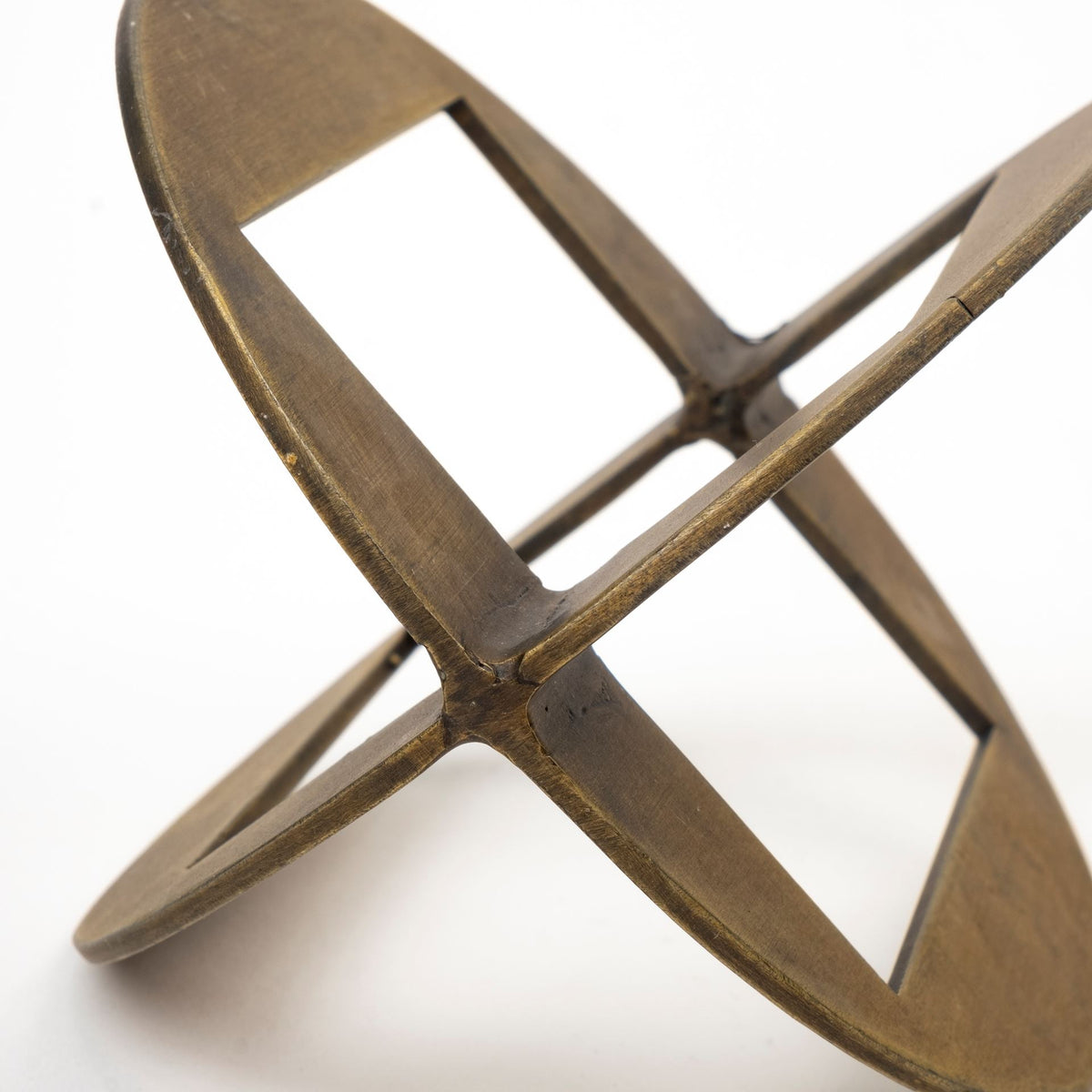 Cusco I Small Geometric Metal Decorative Object - Antiqued Gold-Decorative Objects-DECOROLALA