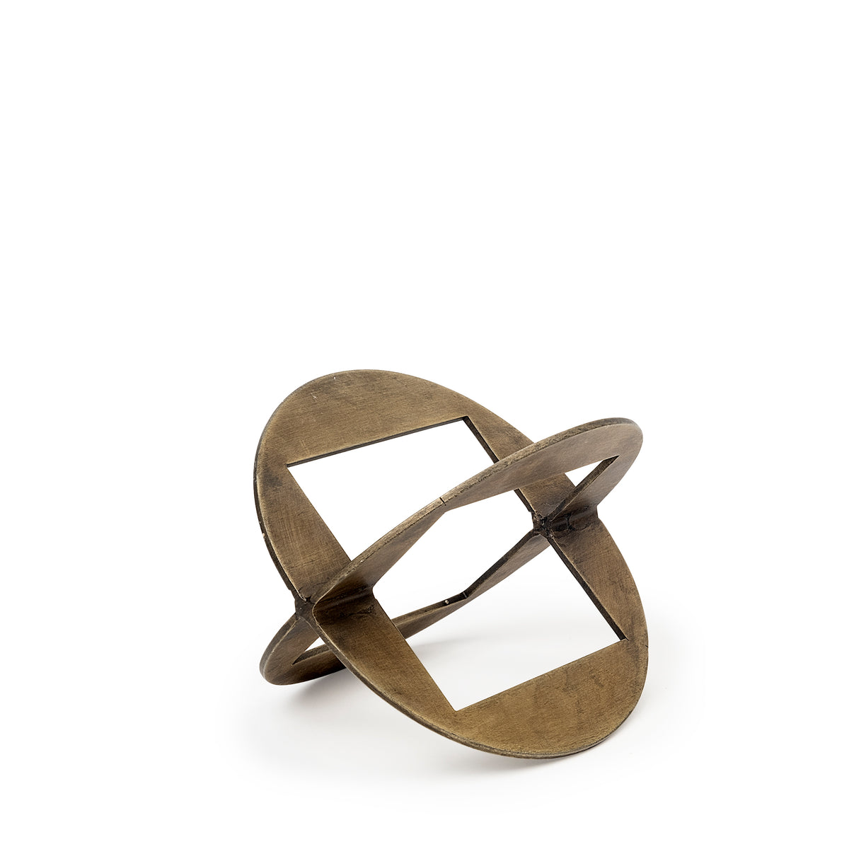 Cusco I Small Geometric Metal Decorative Object - Antiqued Gold-Decorative Objects-DECOROLALA