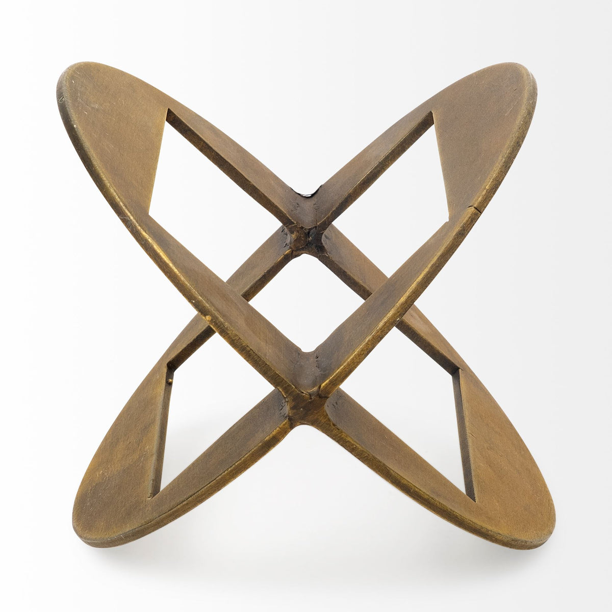 Cusco I Small Geometric Metal Decorative Object - Antiqued Gold-Decorative Objects-DECOROLALA