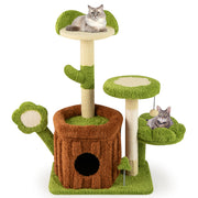 Cute Cat Tree Indoor Pet Jungle Activity Center-Green-Cat Trees & Scratchers-DECOROLALA