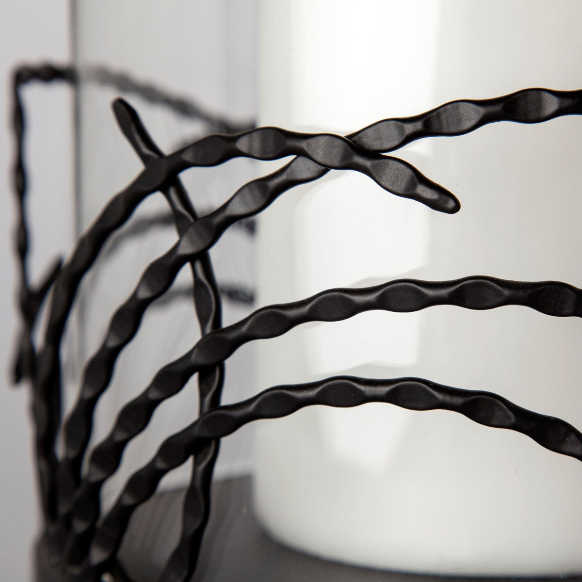 Cutlass I Set of Two Black Metal Base Table Candle Holders-Table Candle Holders-DECOROLALA