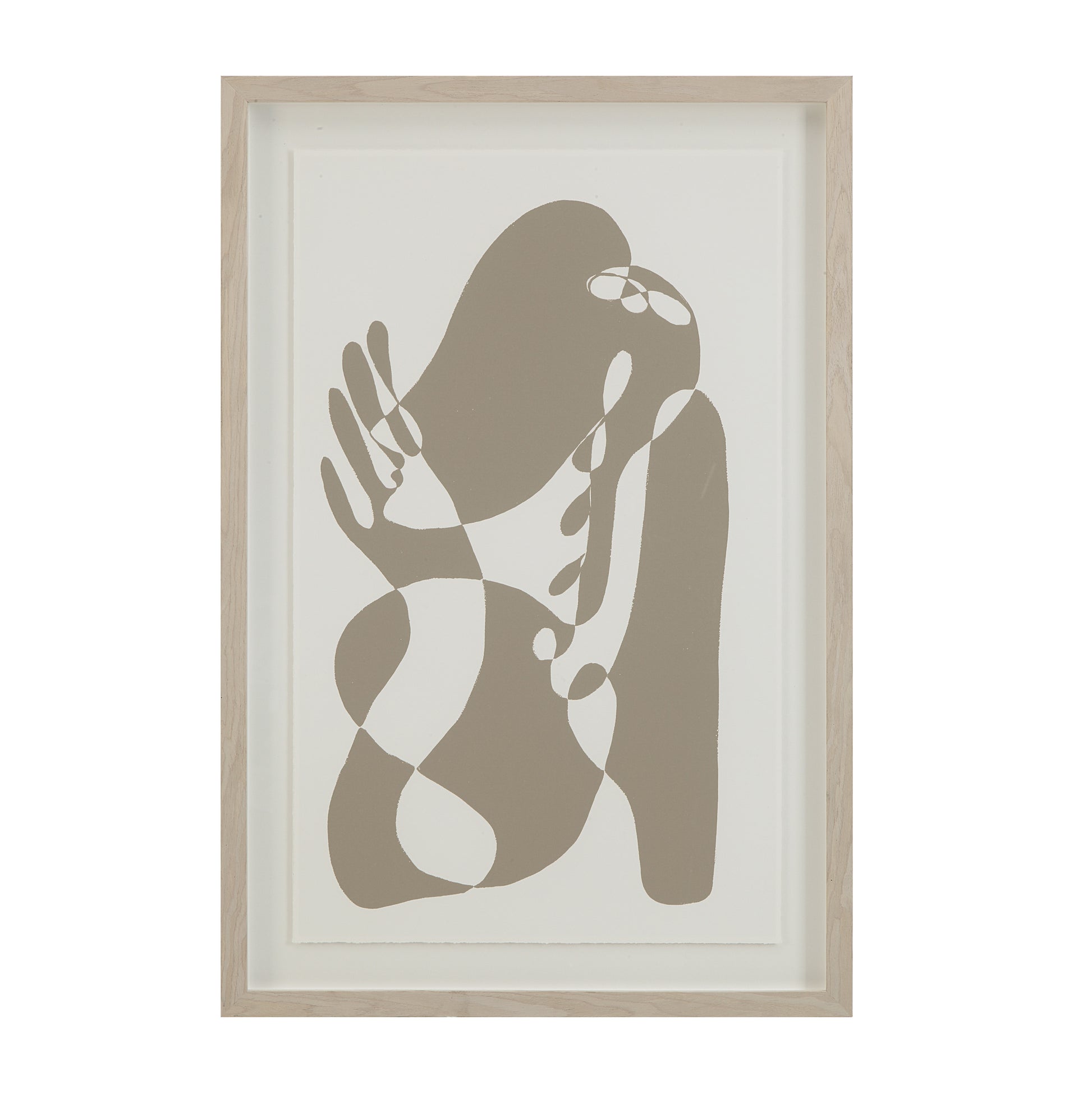 Cybel 24.1" Wide Wall Art with Wood Frame, Walnut-Canvas Art-DECOROLALA