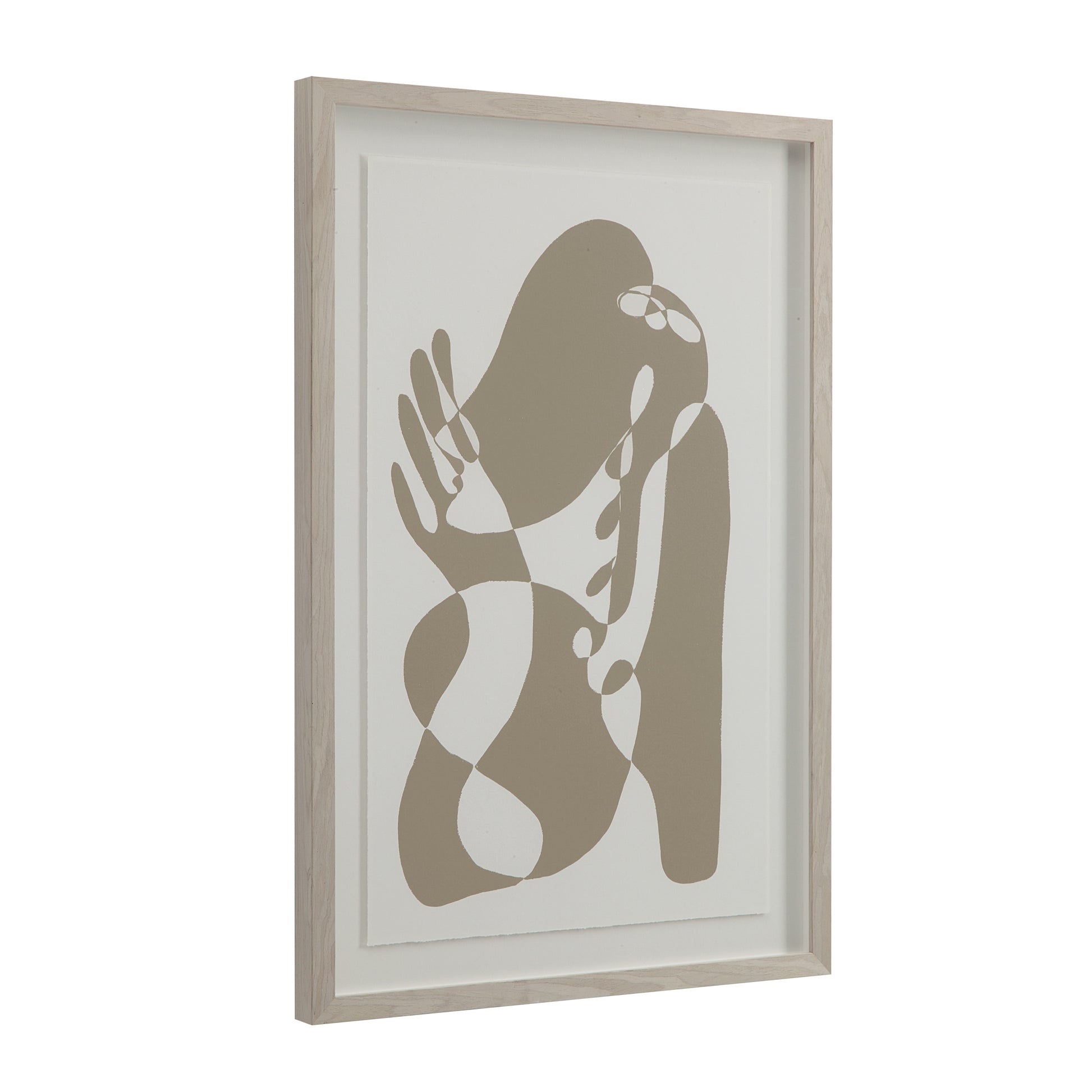 Cybel 24.1" Wide Wall Art with Wood Frame, Walnut-Canvas Art-DECOROLALA