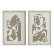 Cybel 24.1" Wide Wall Art with Wood Frame, Walnut-Canvas Art-DECOROLALA