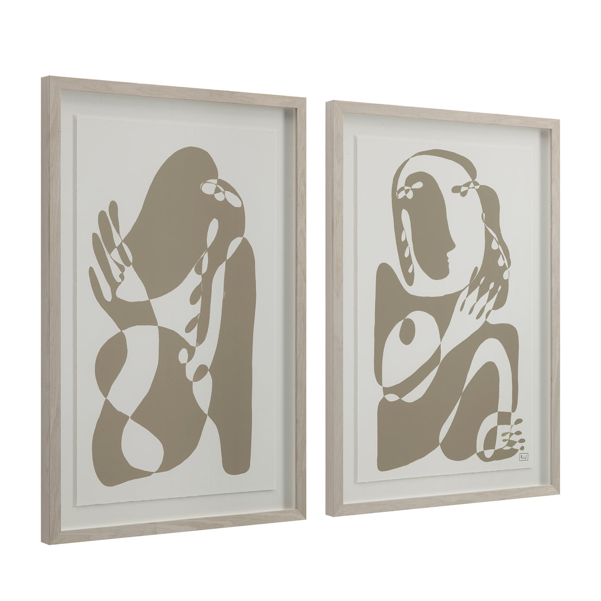 Cybel 24.1" Wide Wall Art with Wood Frame, Walnut-Canvas Prints-DECOROLALA