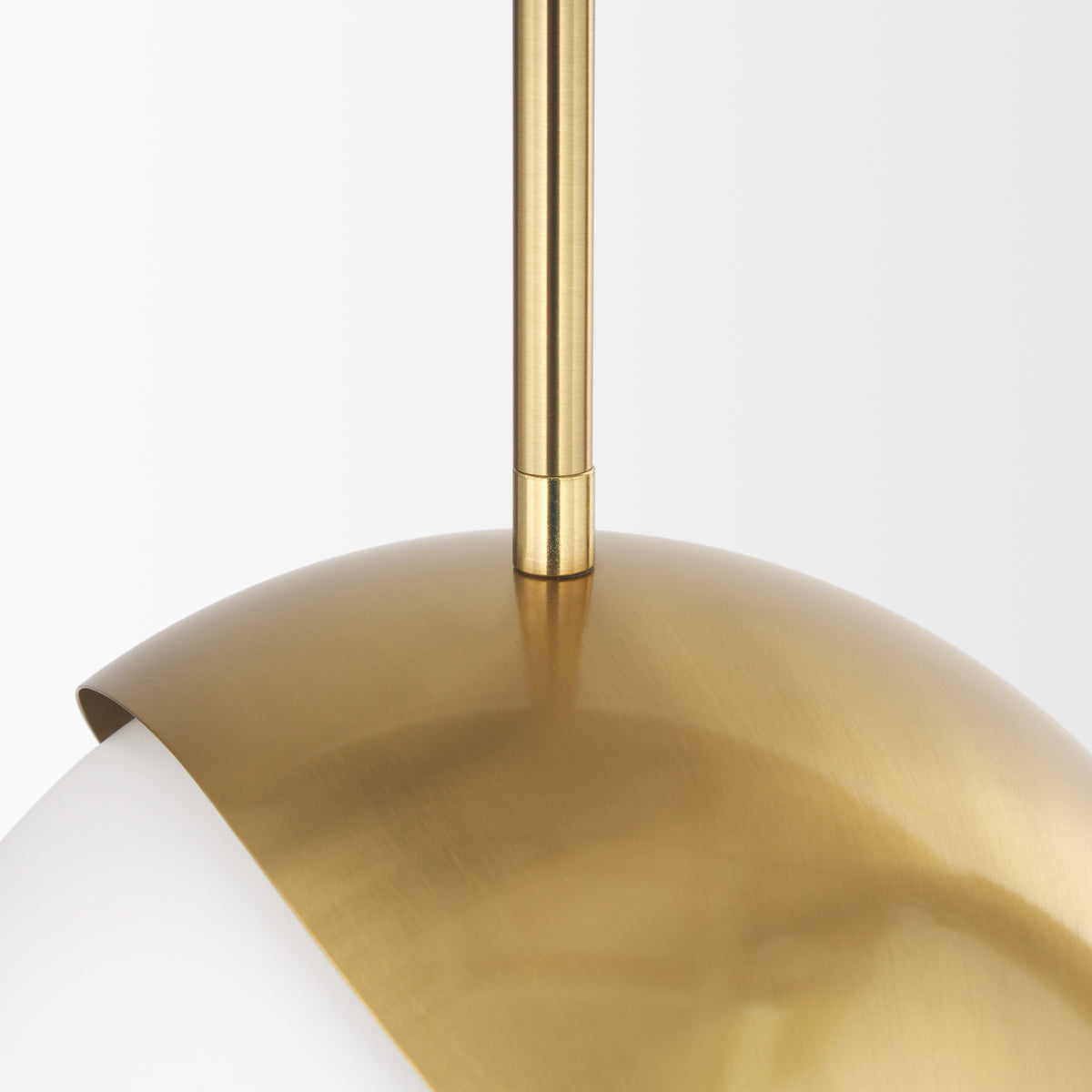 Cybill Brushed Brass w/ White Metal Shade 1-Light Wall Pendant-Pendant Lighting-DECOROLALA