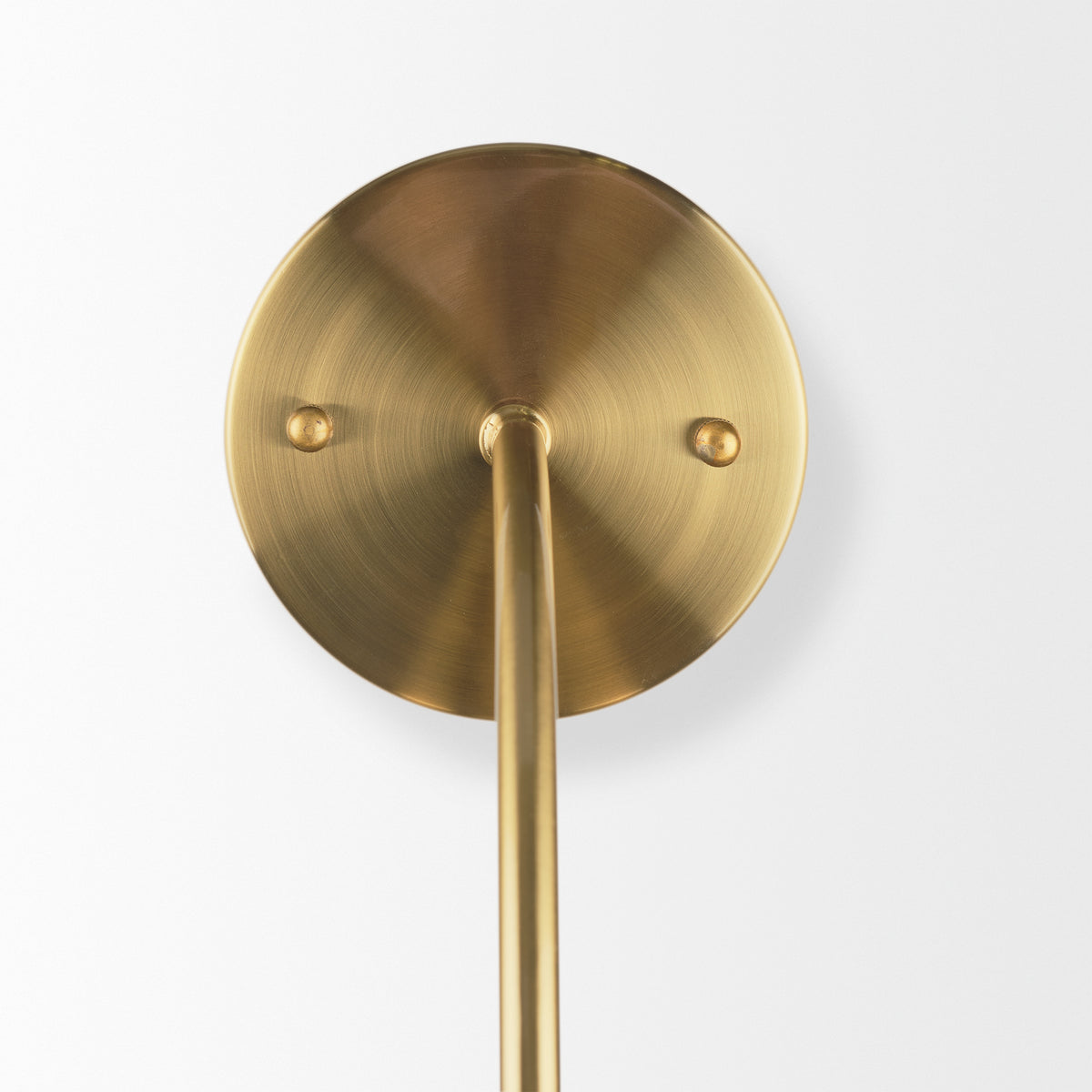Cybill Brushed Brass w/ White Metal Shade 1-Light Wall Sconce-Wall Sconces-DECOROLALA