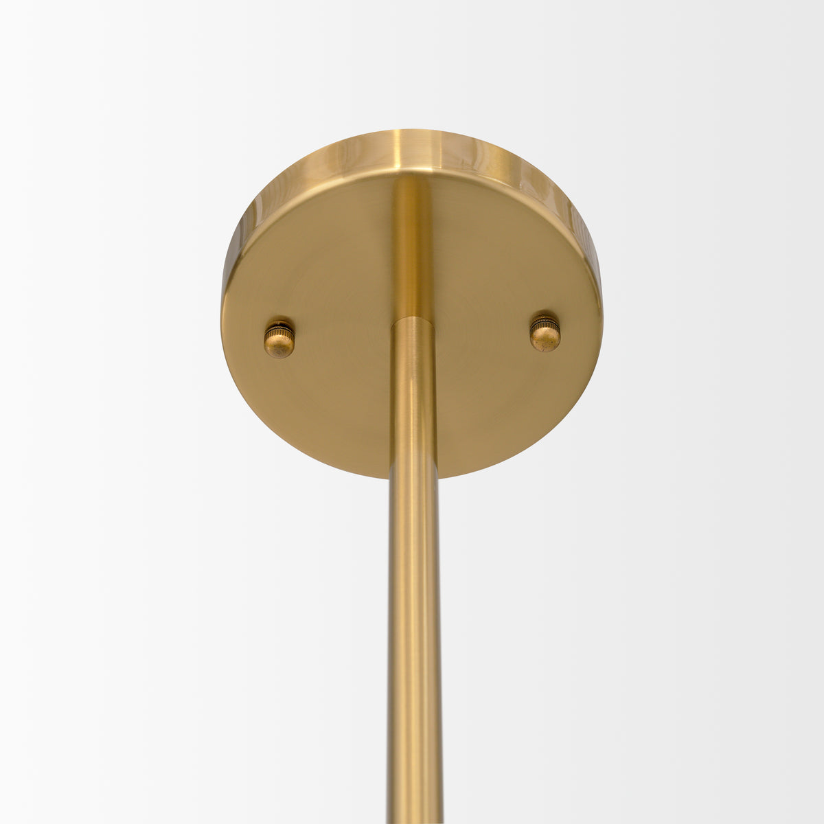Cybill Brushed Brass w/ White Metal Shades 2-Light Chandelier-Chandeliers-DECOROLALA