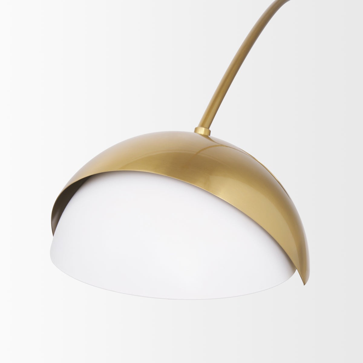 Cybill Brushed Brass w/ White Metal Shades 2-Light Chandelier-Chandeliers-DECOROLALA
