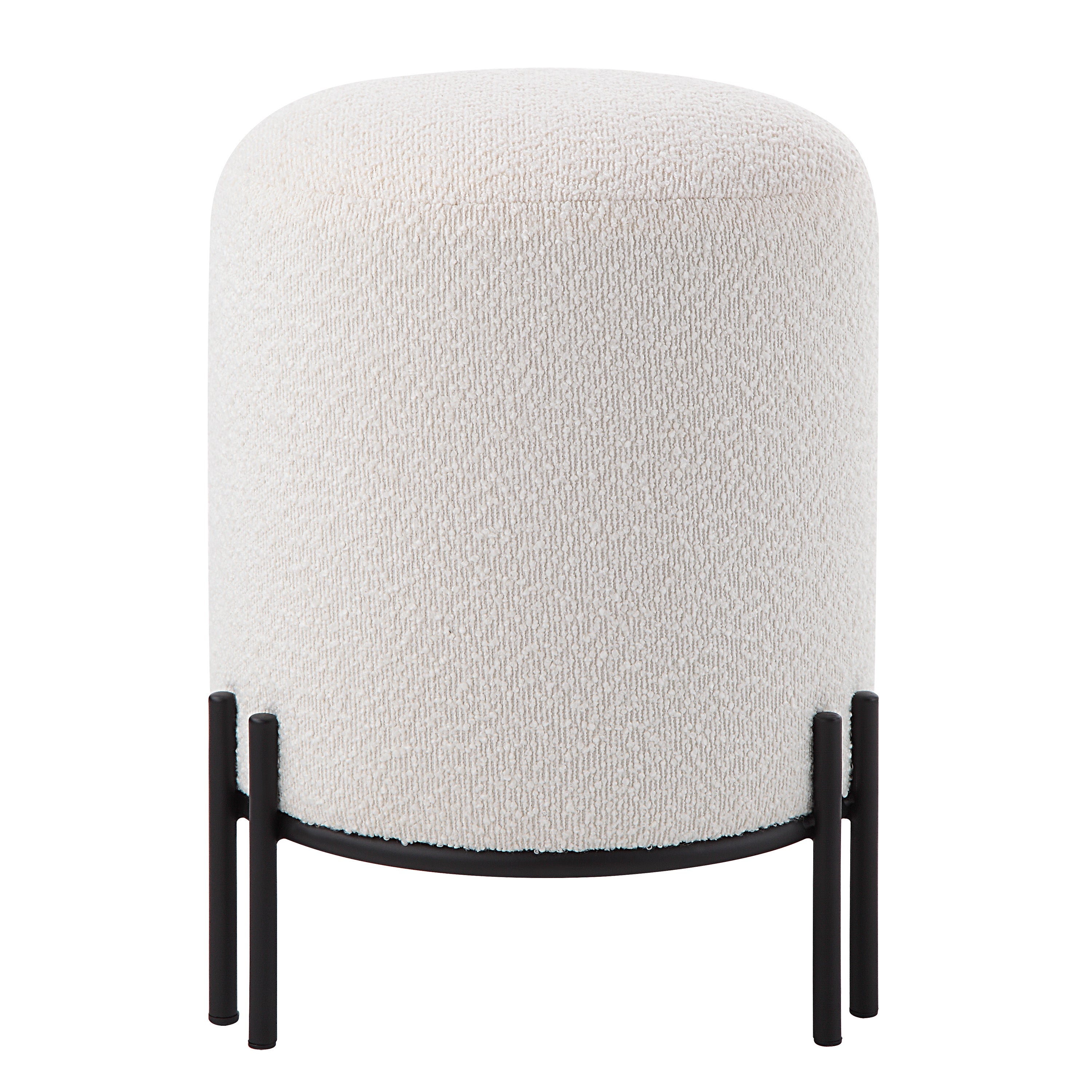 Cynthia Indoor Boucle Ottoman, Off-White-Ottoman-DECOROLALA