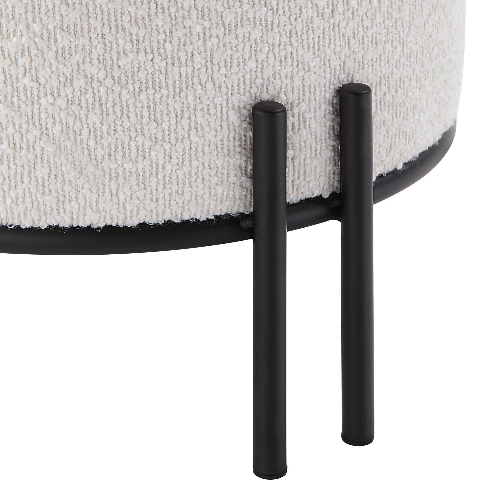 Cynthia Indoor Boucle Ottoman, Off-White-Ottoman-DECOROLALA