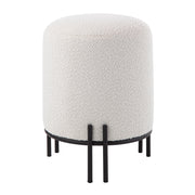 Cynthia Indoor Boucle Ottoman, Off-White-Ottoman-DECOROLALA