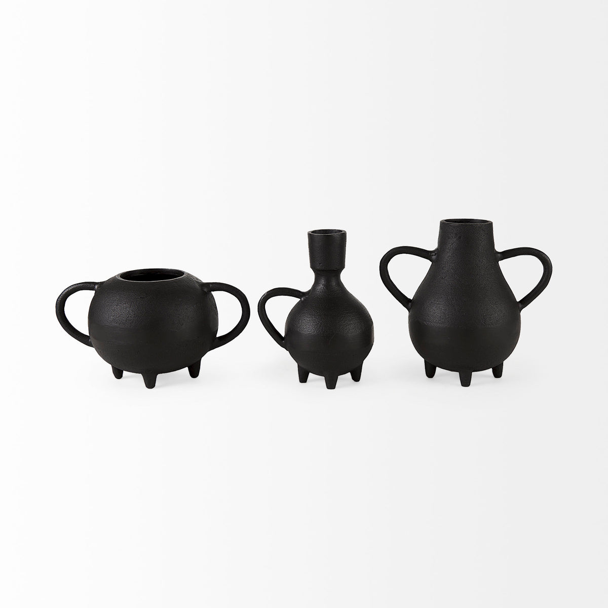 Cyrus Black Spherical Vase Decorative Object-Objects-DECOROLALA