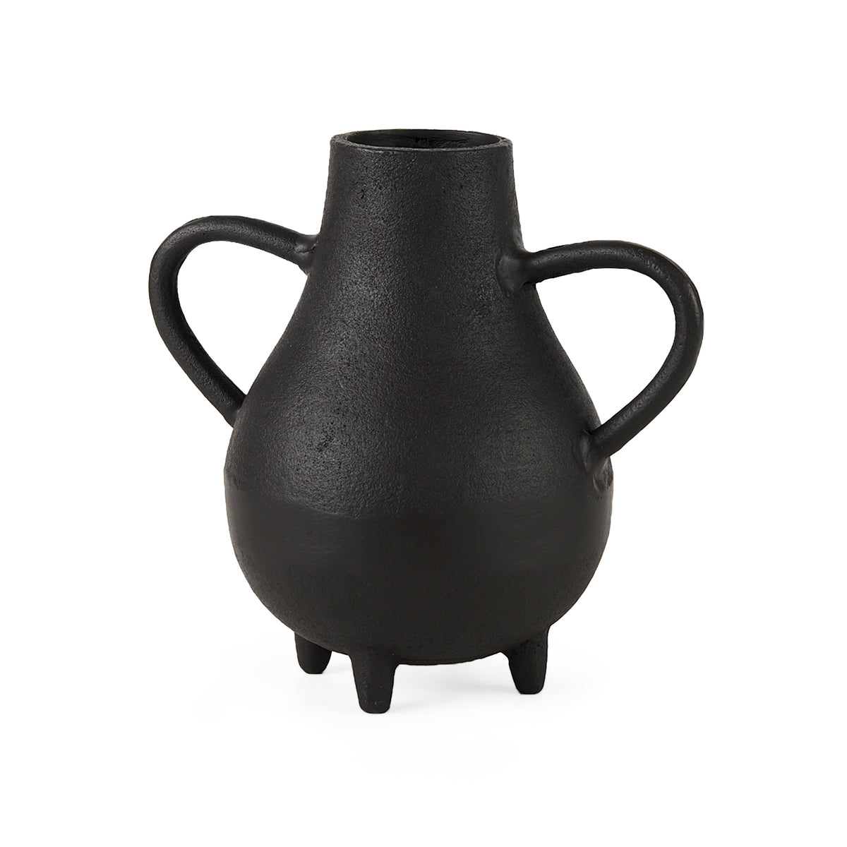 Cyrus Black Two-Handled Decorative Vase-Objects-DECOROLALA