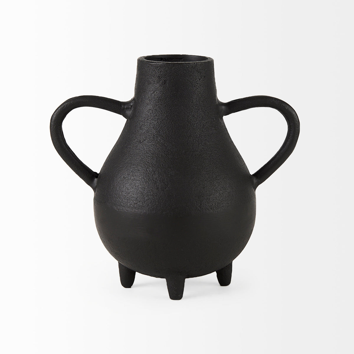 Cyrus Black Two-Handled Decorative Vase-Objects-DECOROLALA