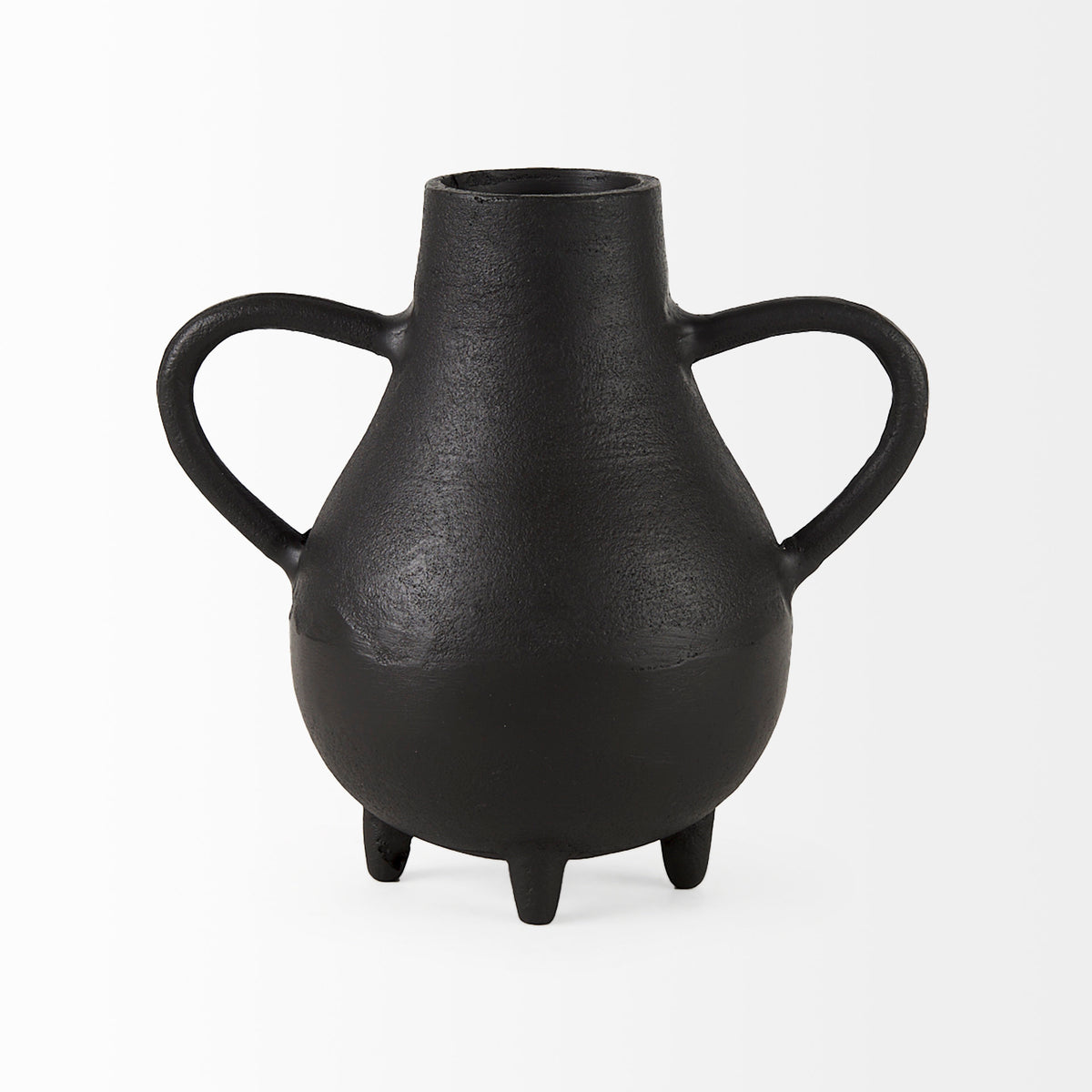 Cyrus Black Two-Handled Decorative Vase-Objects-DECOROLALA