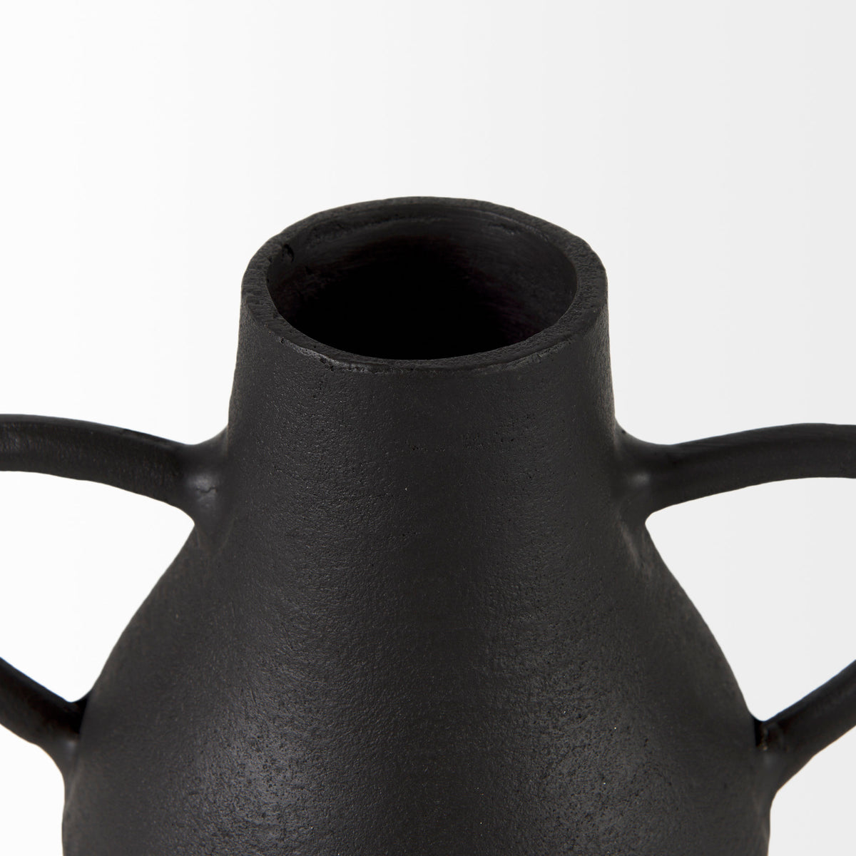 Cyrus Black Two-Handled Decorative Vase-Objects-DECOROLALA
