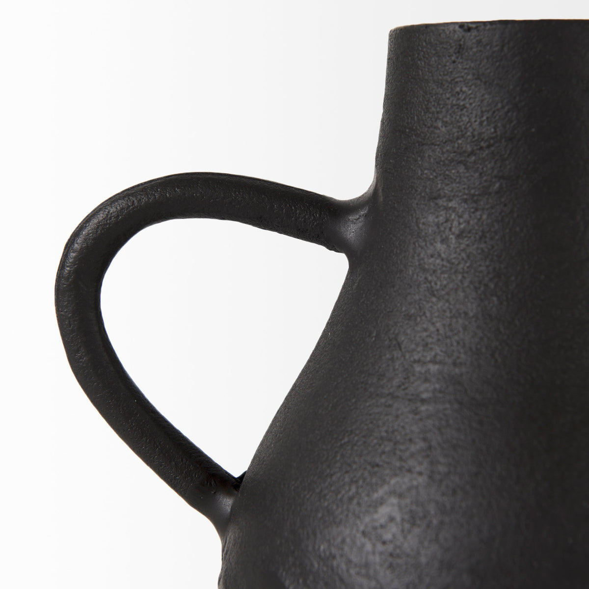 Cyrus Black Two-Handled Decorative Vase-Objects-DECOROLALA