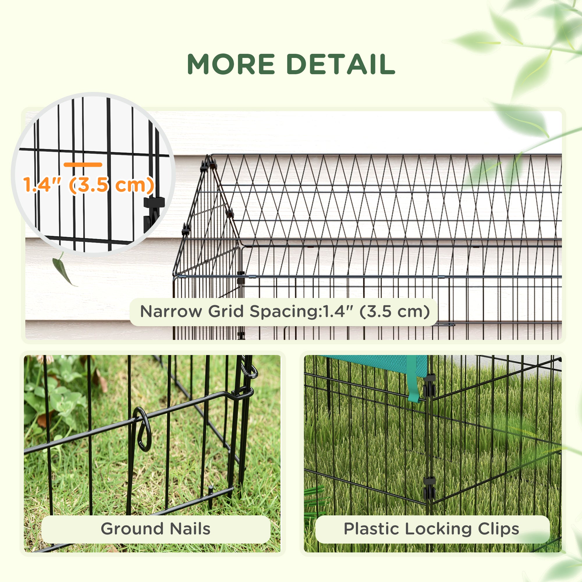 87" Small Animal Cage with Roof, Indoor/Outdoor Use,  for Chicken, Rabbits, Chinchillas, Green