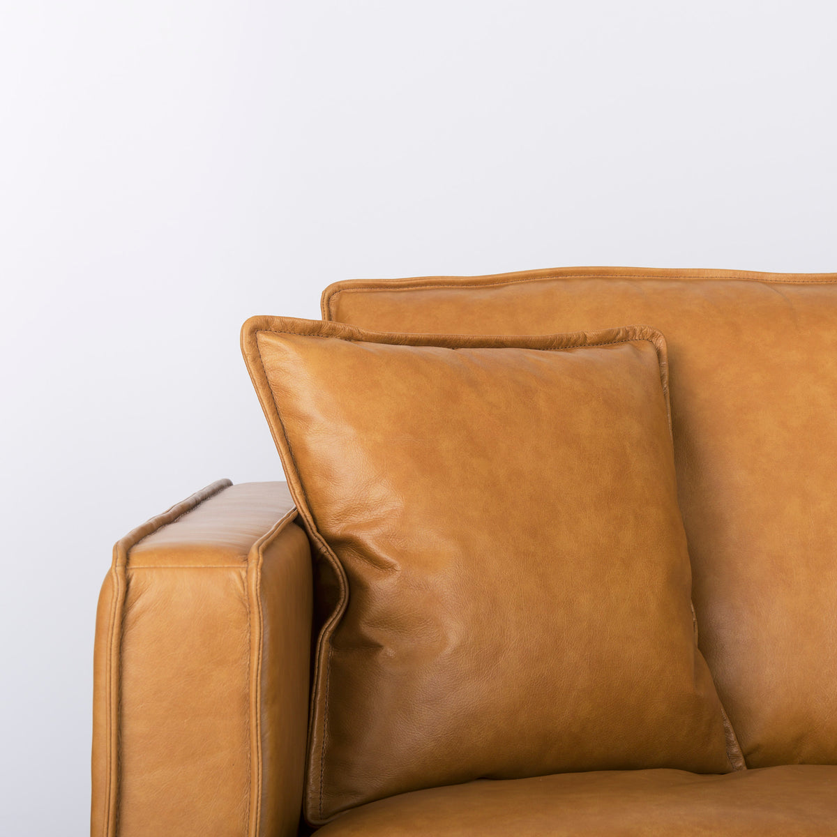 D'Arcy 111"L x 70"D x 33"H Tan Leather Right Chaise Sectional-Sofa & Sectionals-DECOROLALA